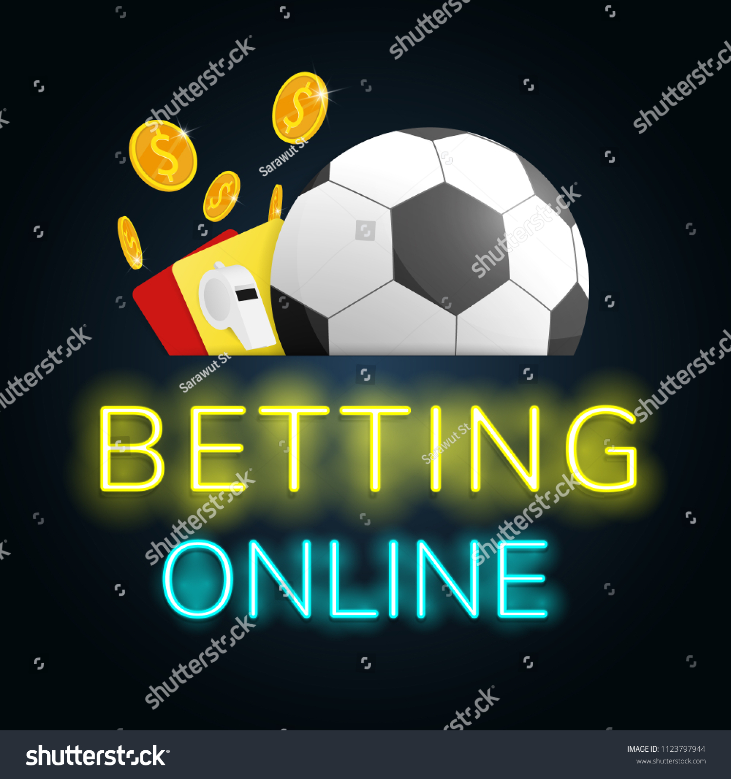 Football Betting Online Make Money Vector Stock Vector (Royalty Free) 1123797944