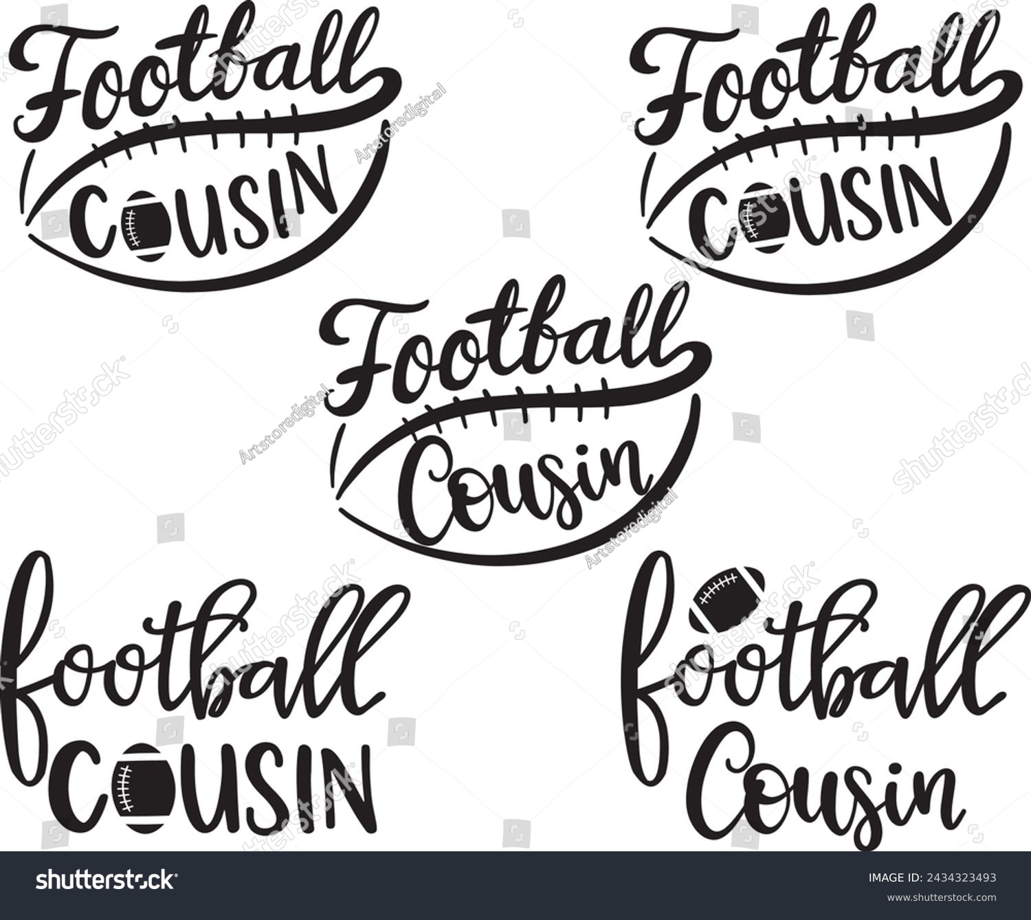 SVG of Football cousin, american football, football love, football family vector illustration file svg