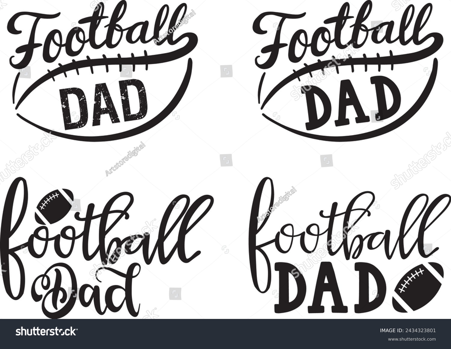 SVG of Football dad, american football, football love, football family vector illustration file svg