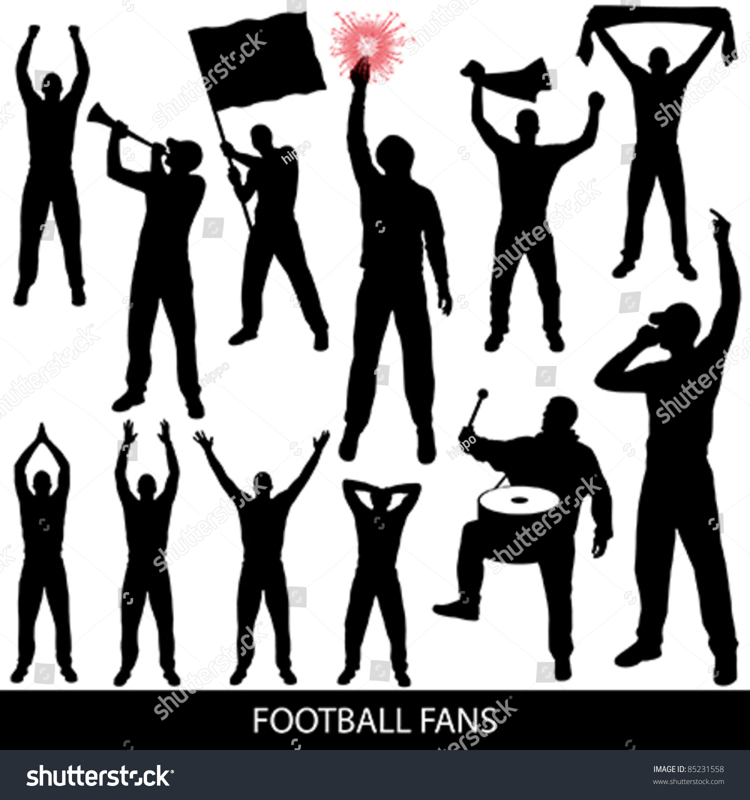 Football Fans Stock Vector 85231558 - Shutterstock