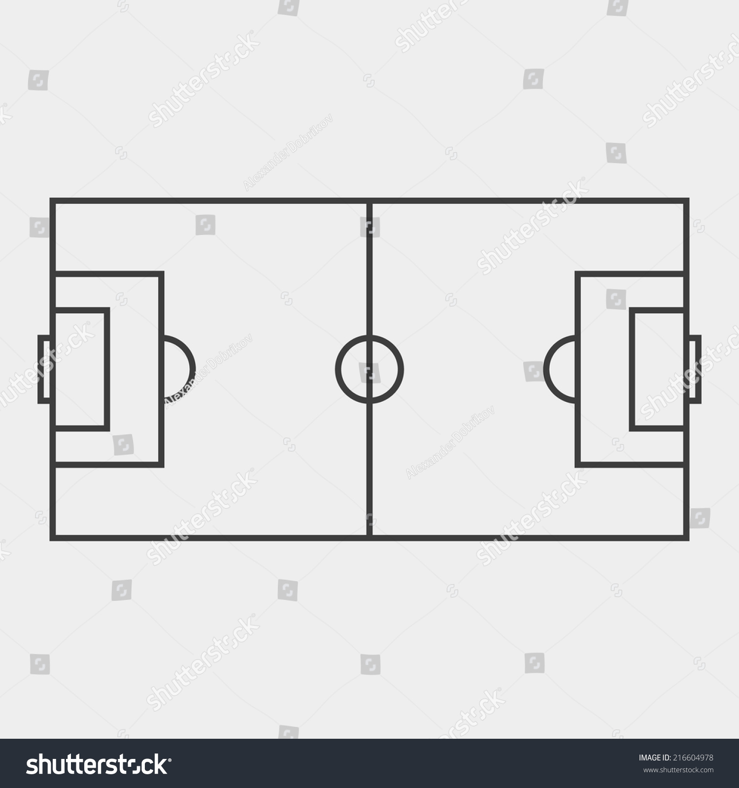 Football Field Black White Concept Outline Stock Vector (Royalty Free ...