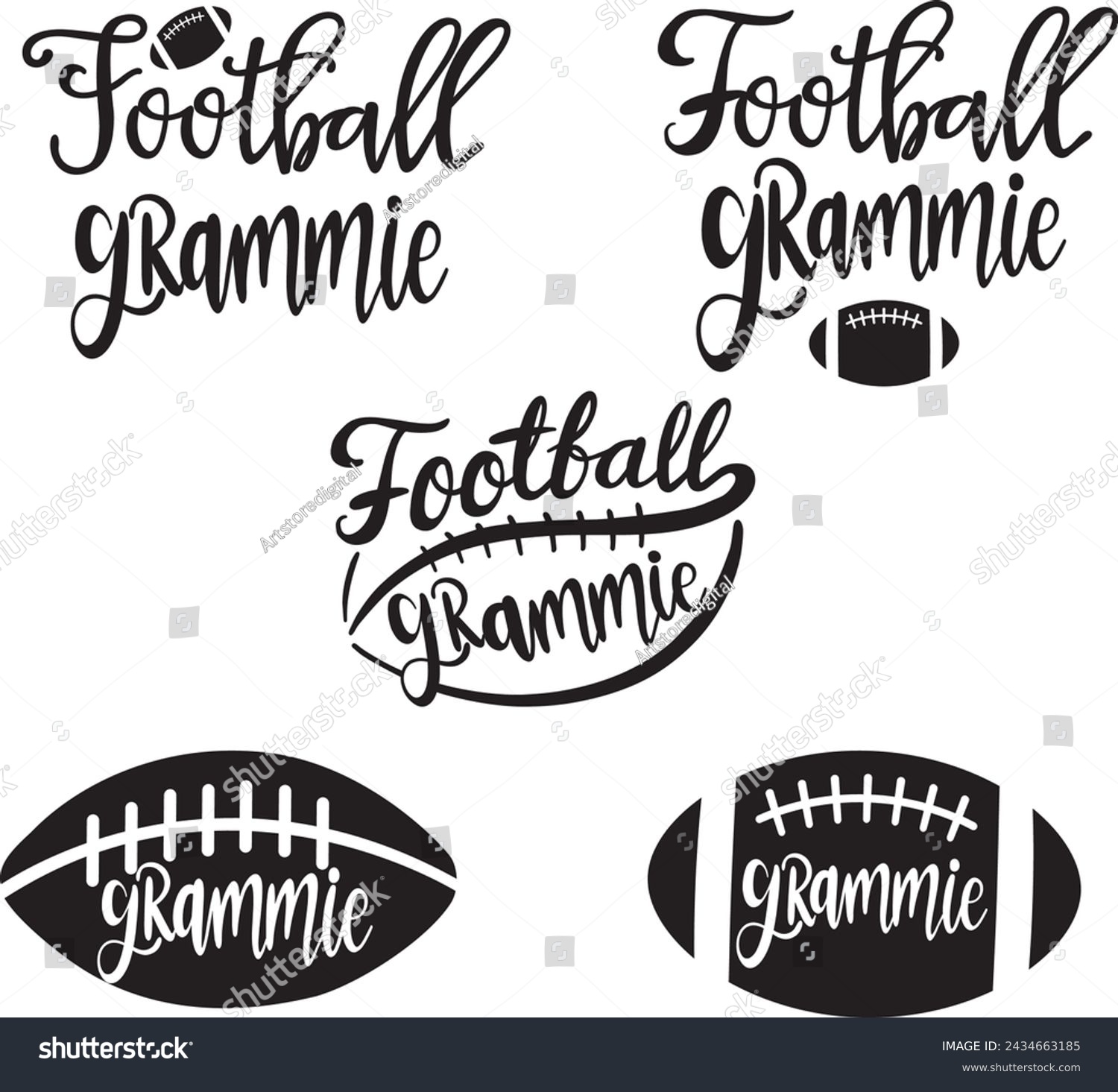 SVG of Football grammie, american football, football love, football family vector illustration file svg