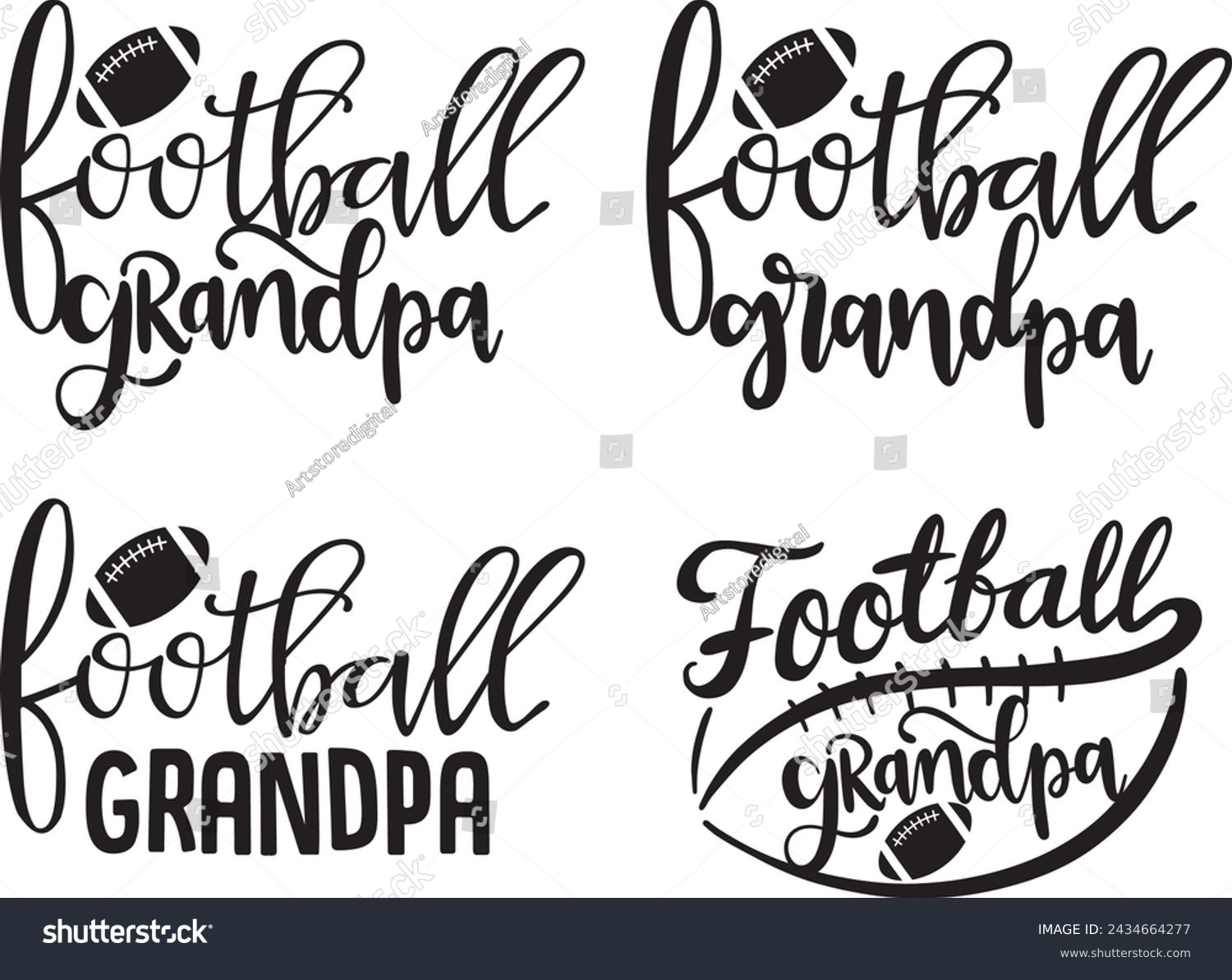 SVG of Football grandpa, american football, football love, football family vector illustration file svg