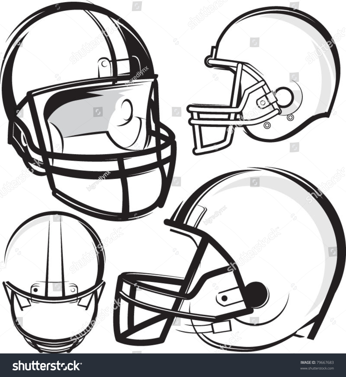 Football Helmets Stock Vector Illustration 79667683 : Shutterstock