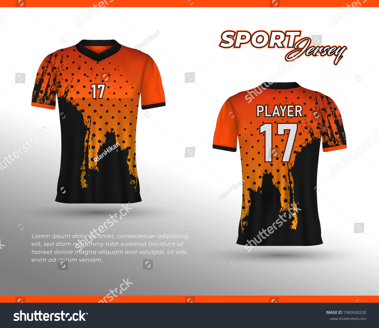 Football Jersey Design Front Back Tshirt Stock Vector (Royalty Free ...