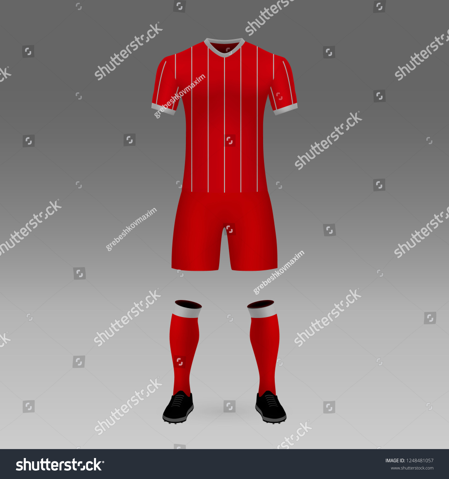 Vektor Stok Football Kit Dinamo Bucharest Shirt Template Tanpa Royalti 1248481057 [ 1600 x 1500 Pixel ]