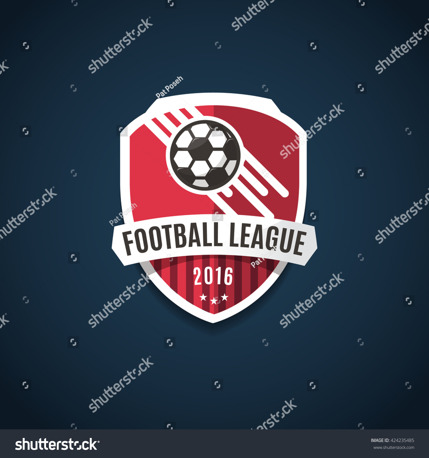 Football League Logo Labels Emblems Design Stock Vector Royalty Free