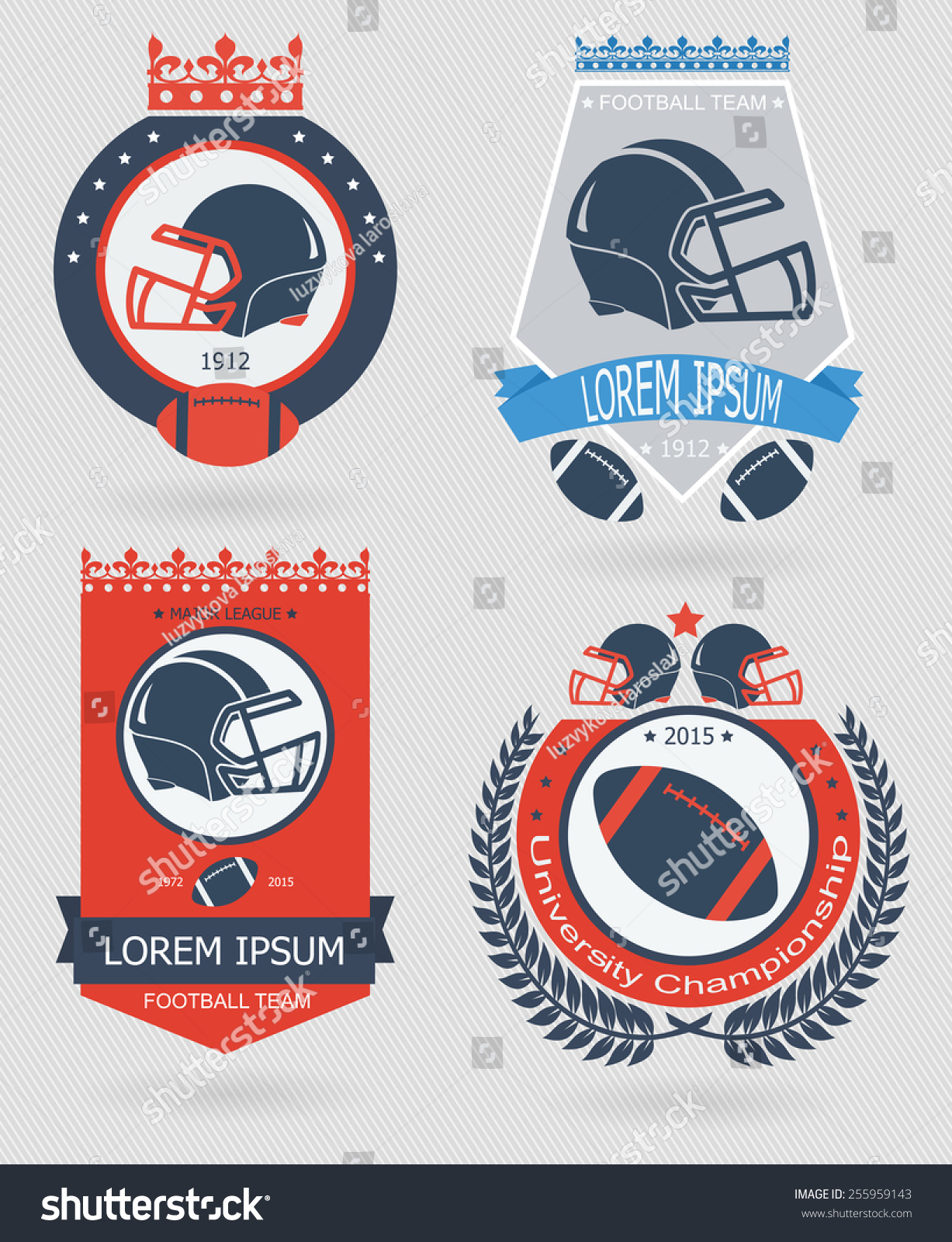 Football Logo Set Stock Vector Illustration 255959143 : Shutterstock