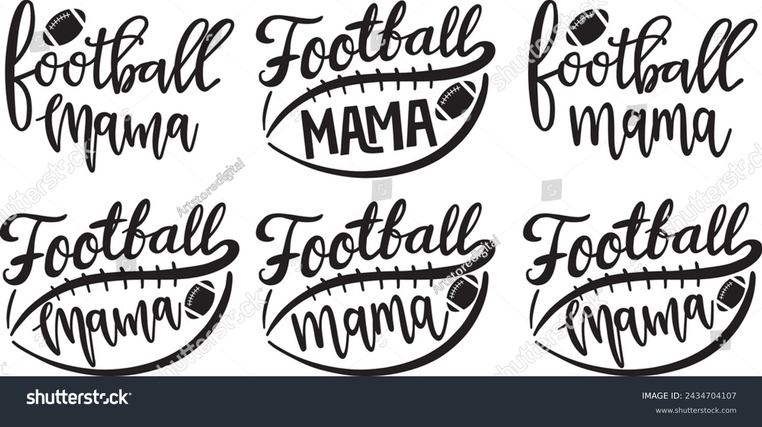 SVG of Football mama, american football, football love, football family vector illustration file svg