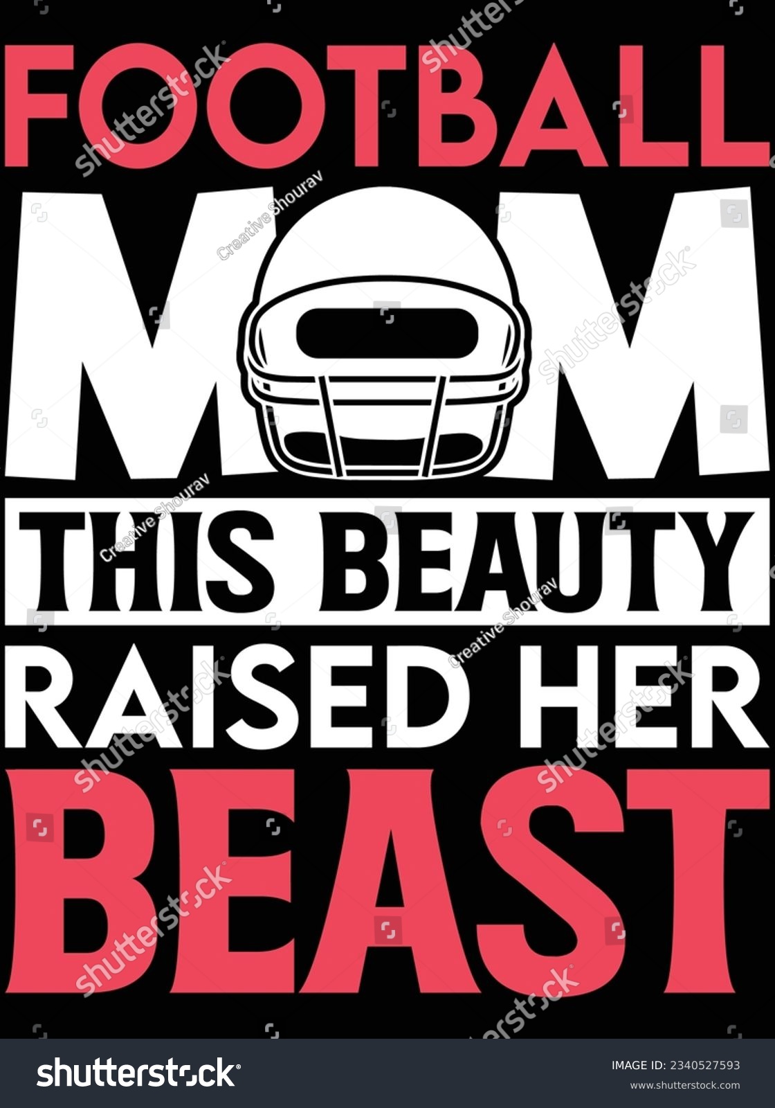 SVG of Football mom this beauty raised her beast vector art design, eps file. design file for t-shirt. SVG, EPS cuttable design file svg