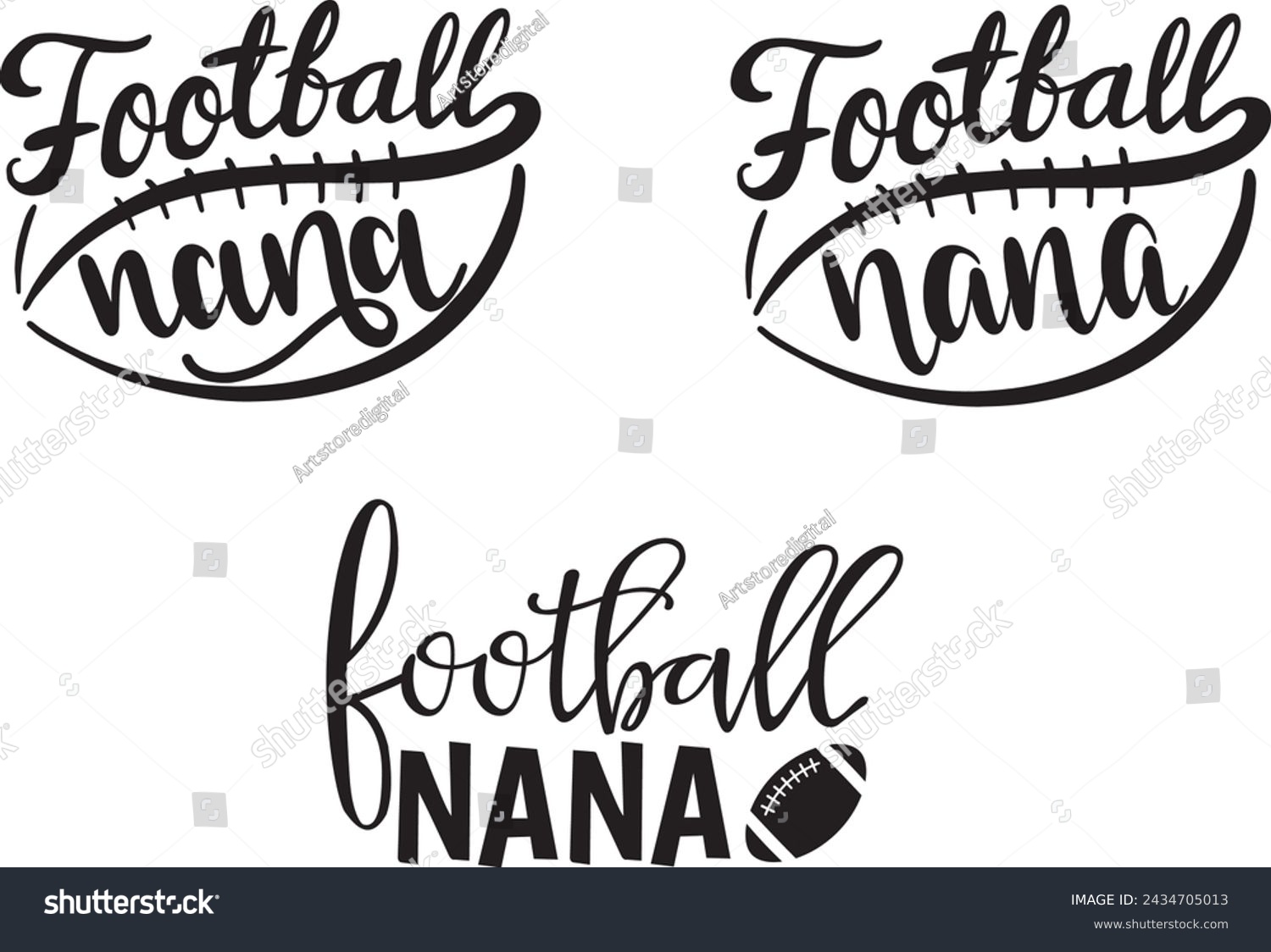 SVG of Football nana, american football, football love, football family vector illustration file svg