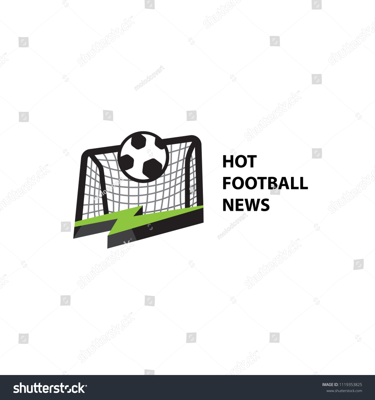 Football News Logo Football Events Logo Stock Vector Royalty Free 1119353825