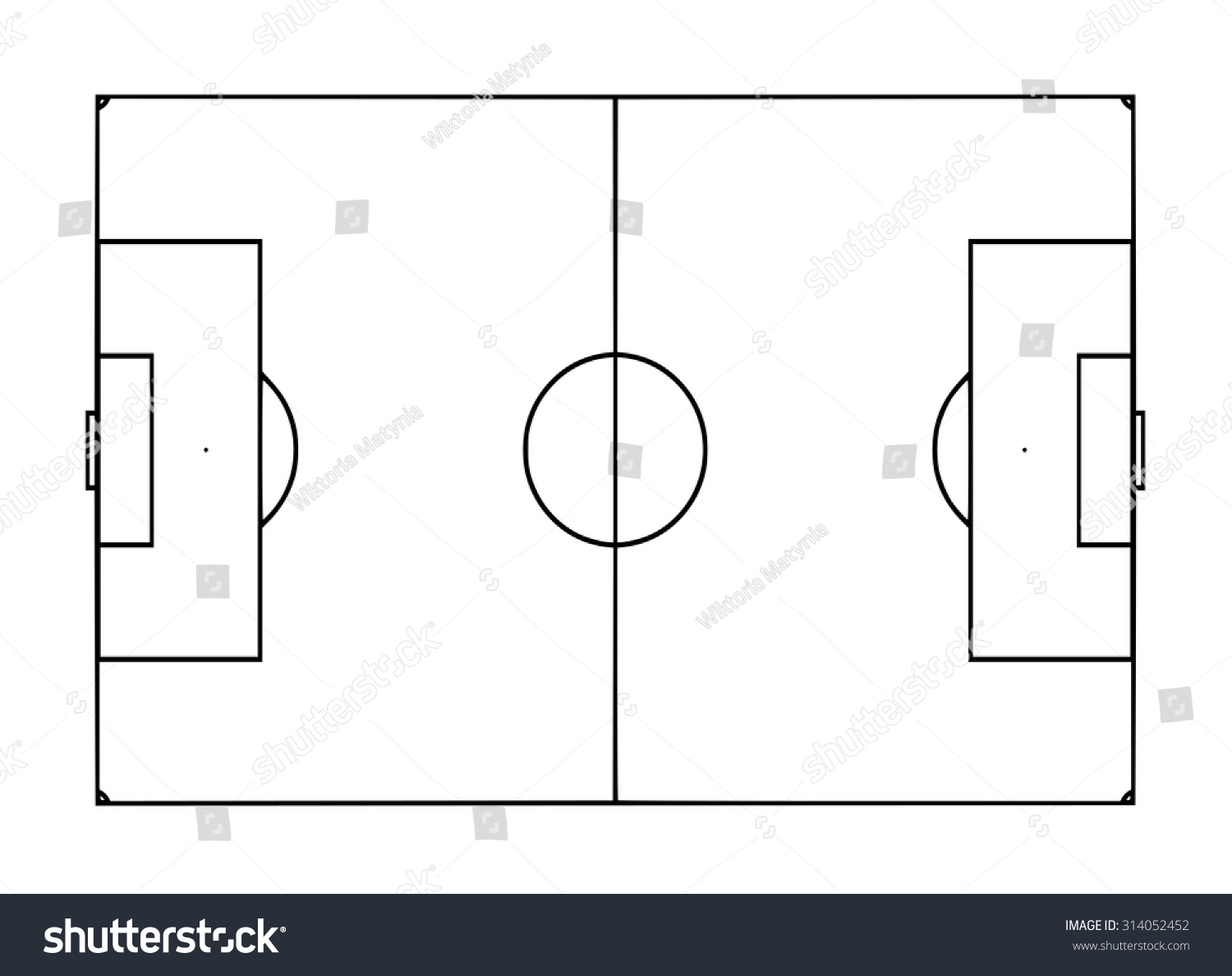 Vektor Stok Football Pitch Template Vector (Tanpa Royalti) 314052452