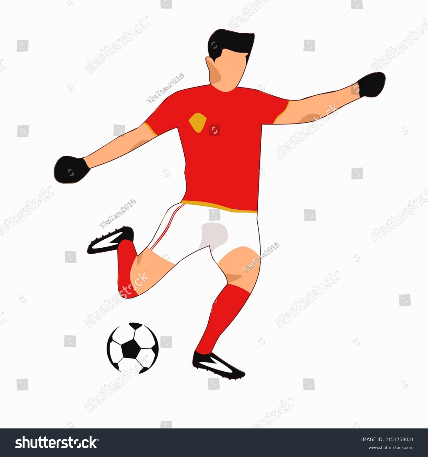 Football Player Use Right Foot Kick Stock Vector (Royalty Free ...