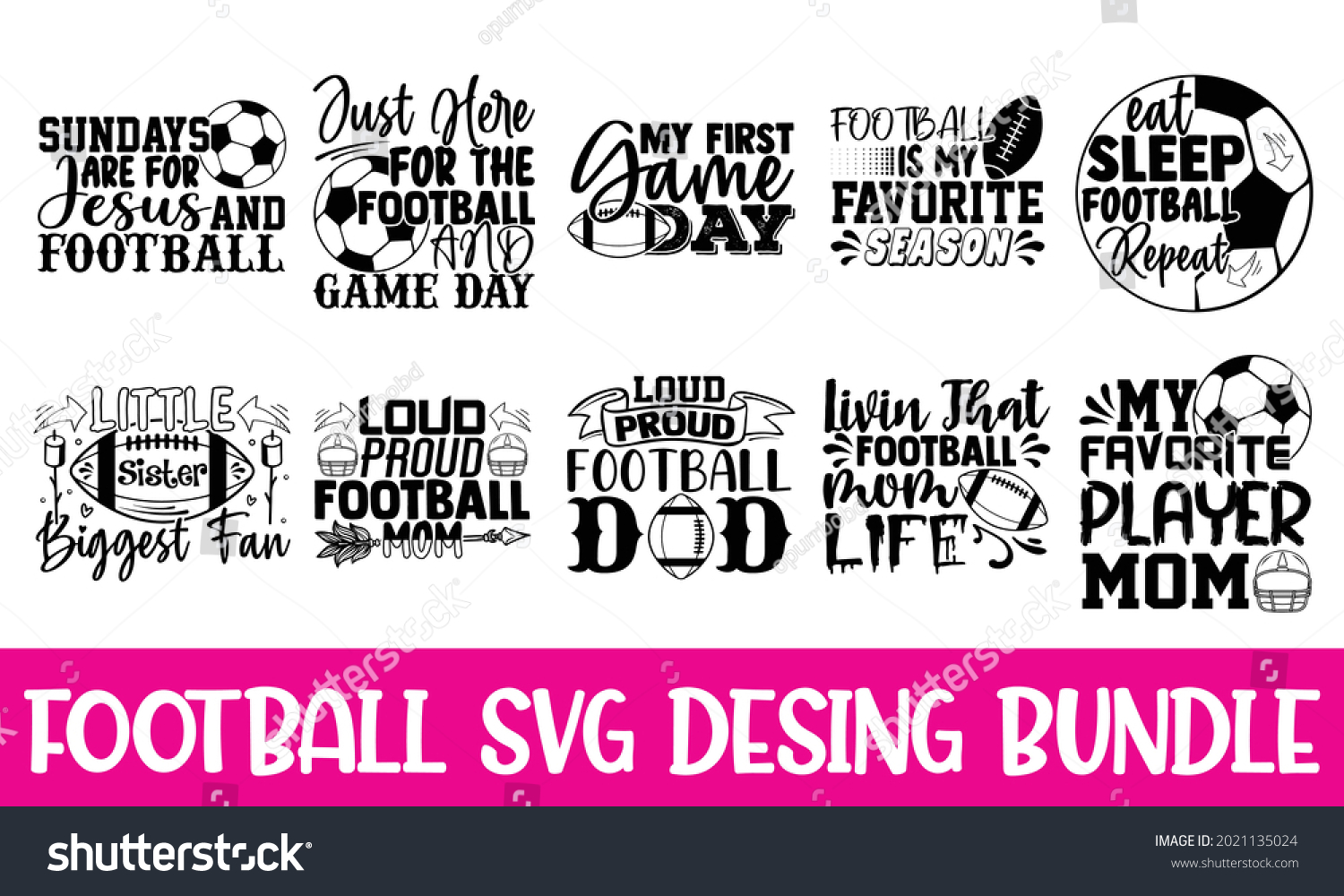 SVG of Football Quotes svg Bundle. Quotes about Football, Football cut files Bundle of 10 svg eps Files for Cutting Cricut, Football Quotes Typography lettering vector svg