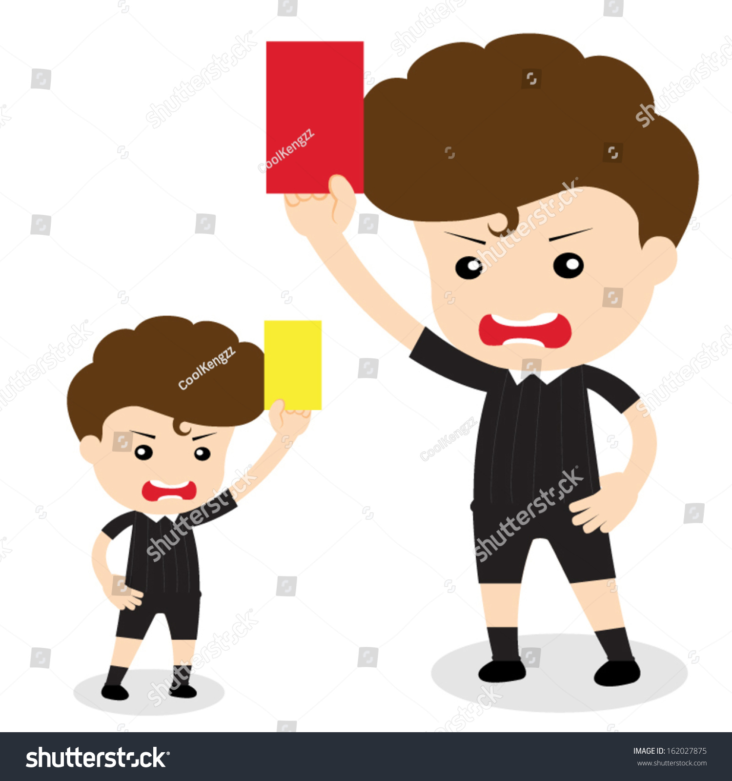 Football Referee Showing You The Red Card And Yellow Card Stock Vector ...