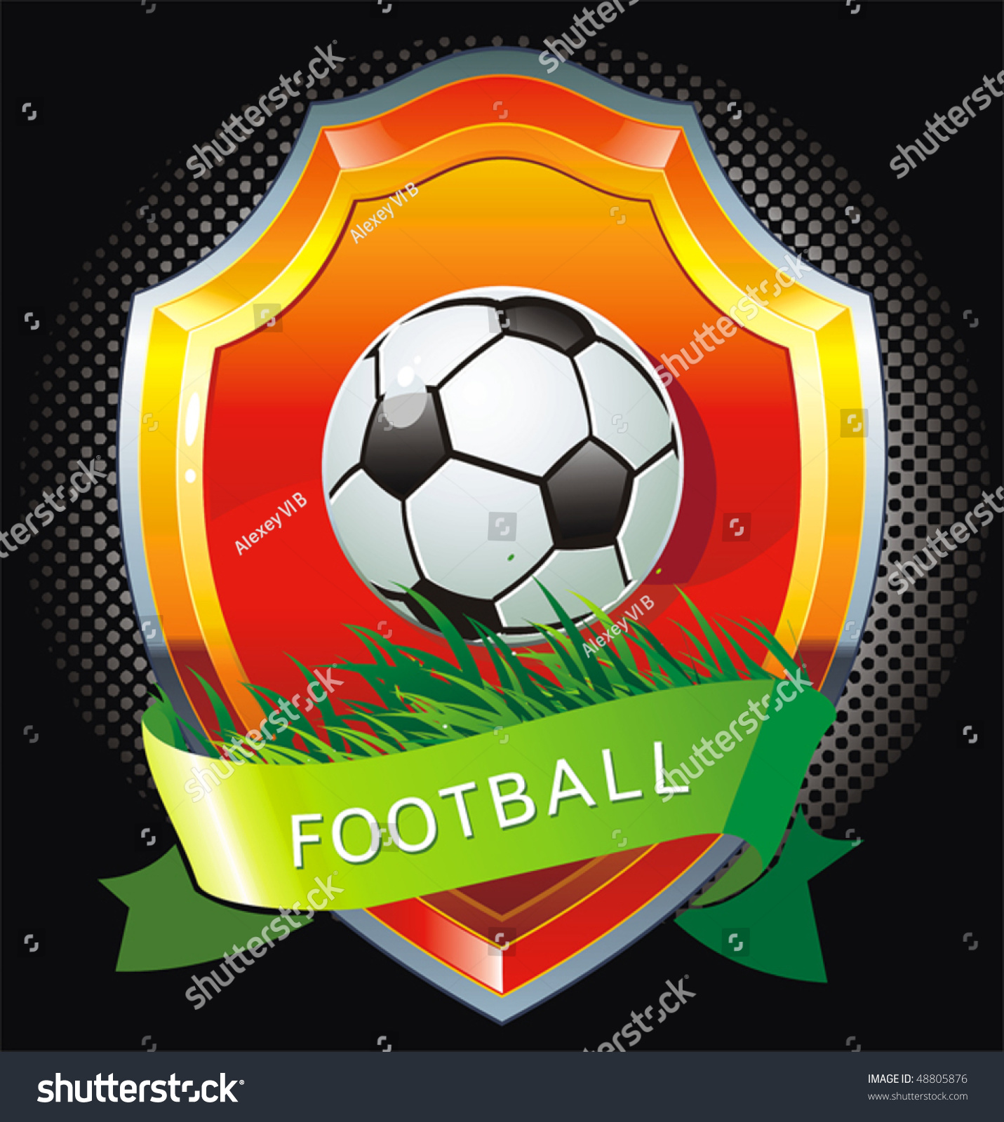 Football Sign - Soccer Ball On The Shield. Stock Vector Illustration ...