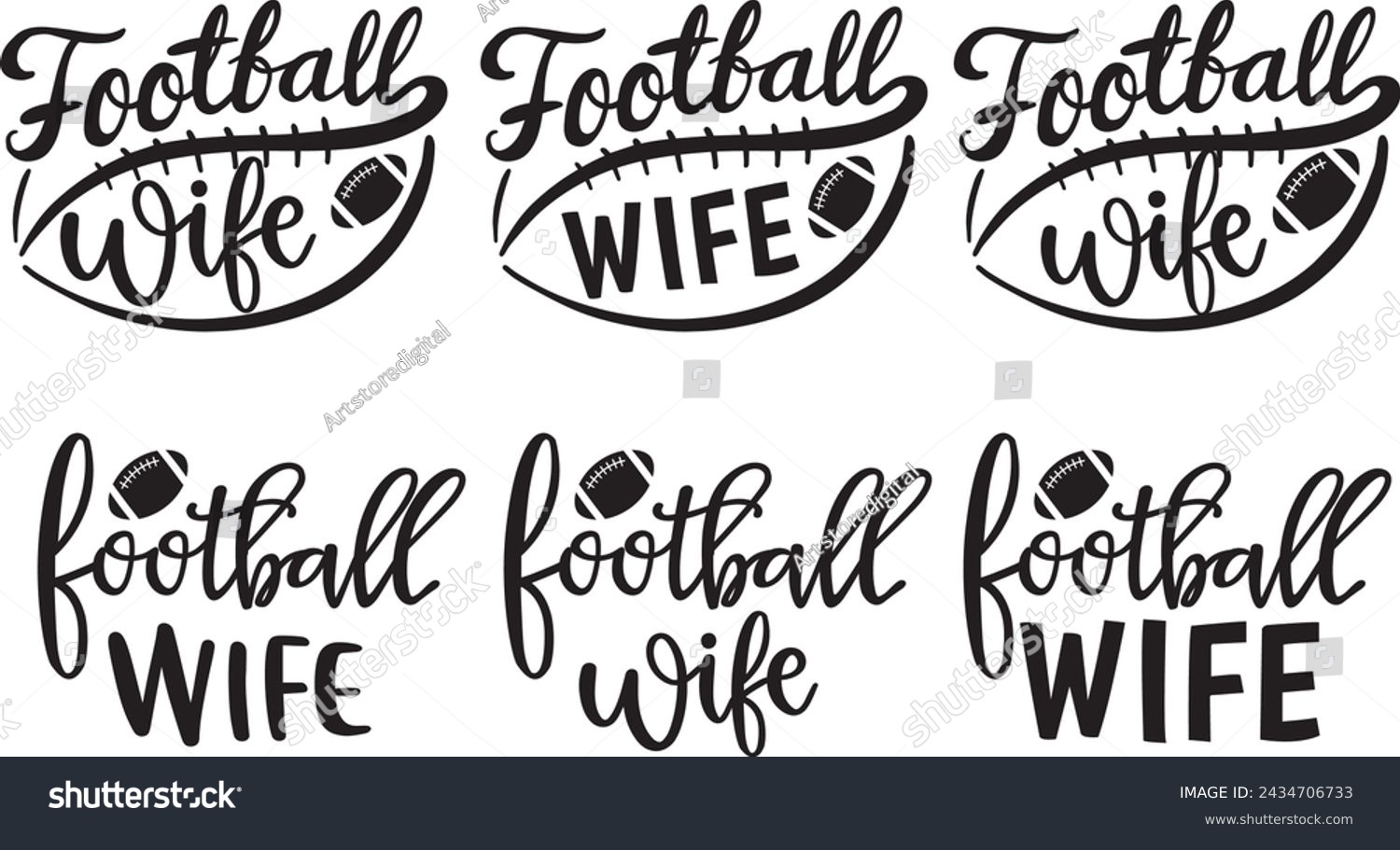 SVG of Football wife, american football, football love, football family vector illustration file svg