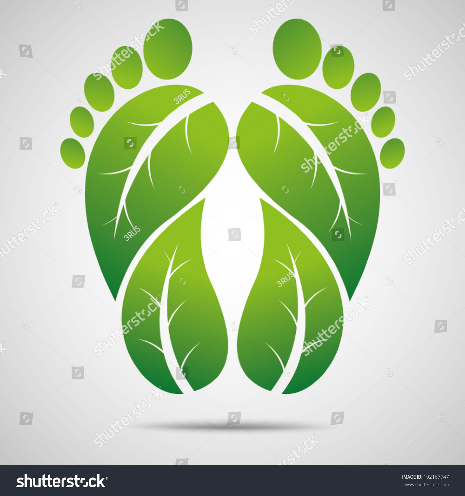 Footprint Eco Friendly Vector Illustration Stock Vector 192167747 ...