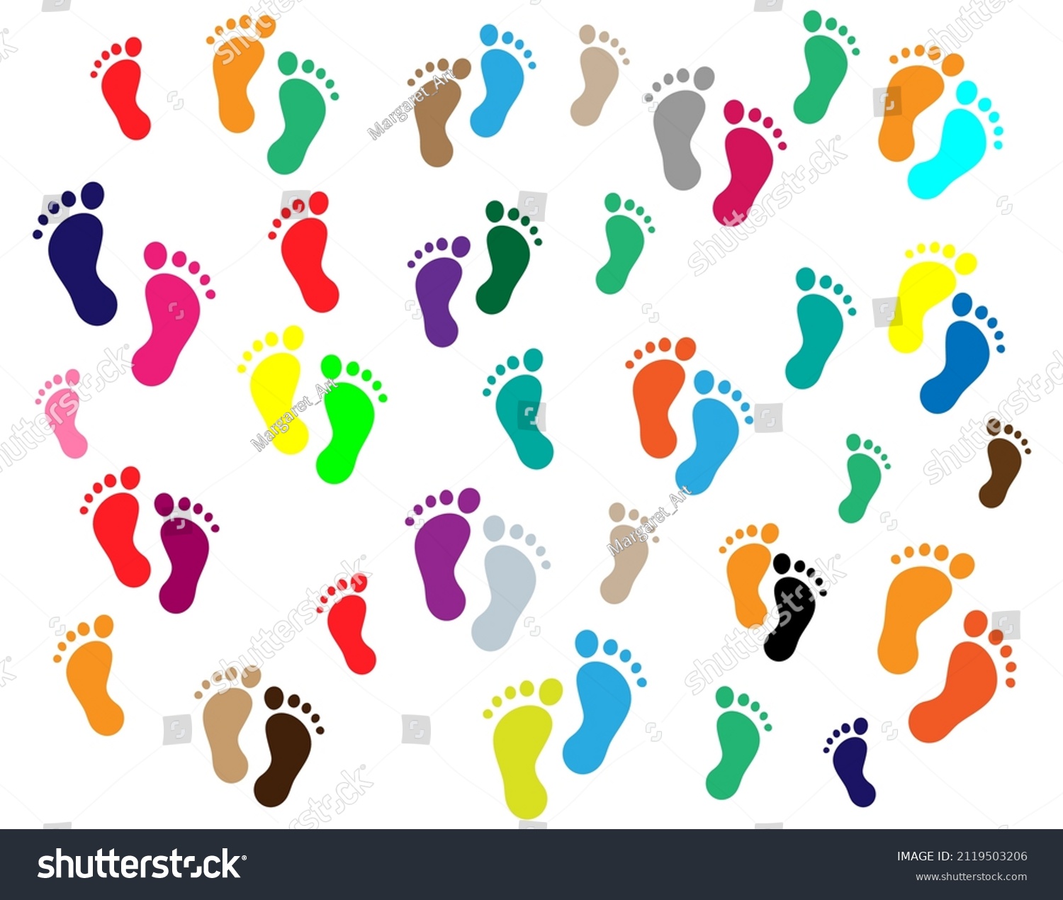 Footprint Bare Human Foot Color Silhouette Stock Vector Royalty Free