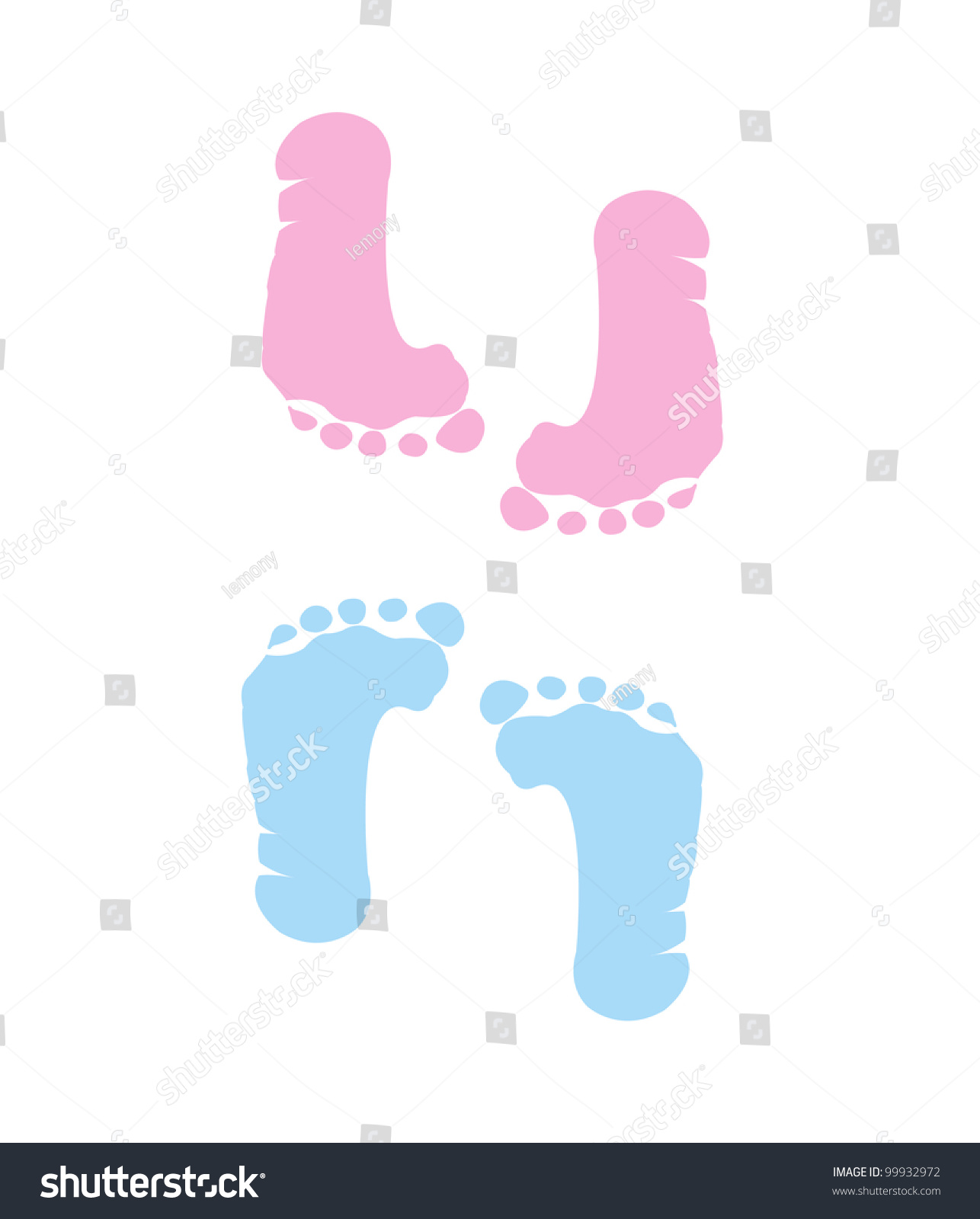 Footprint Girl Boy Stock Vector (Royalty Free) 99932972 | Shutterstock