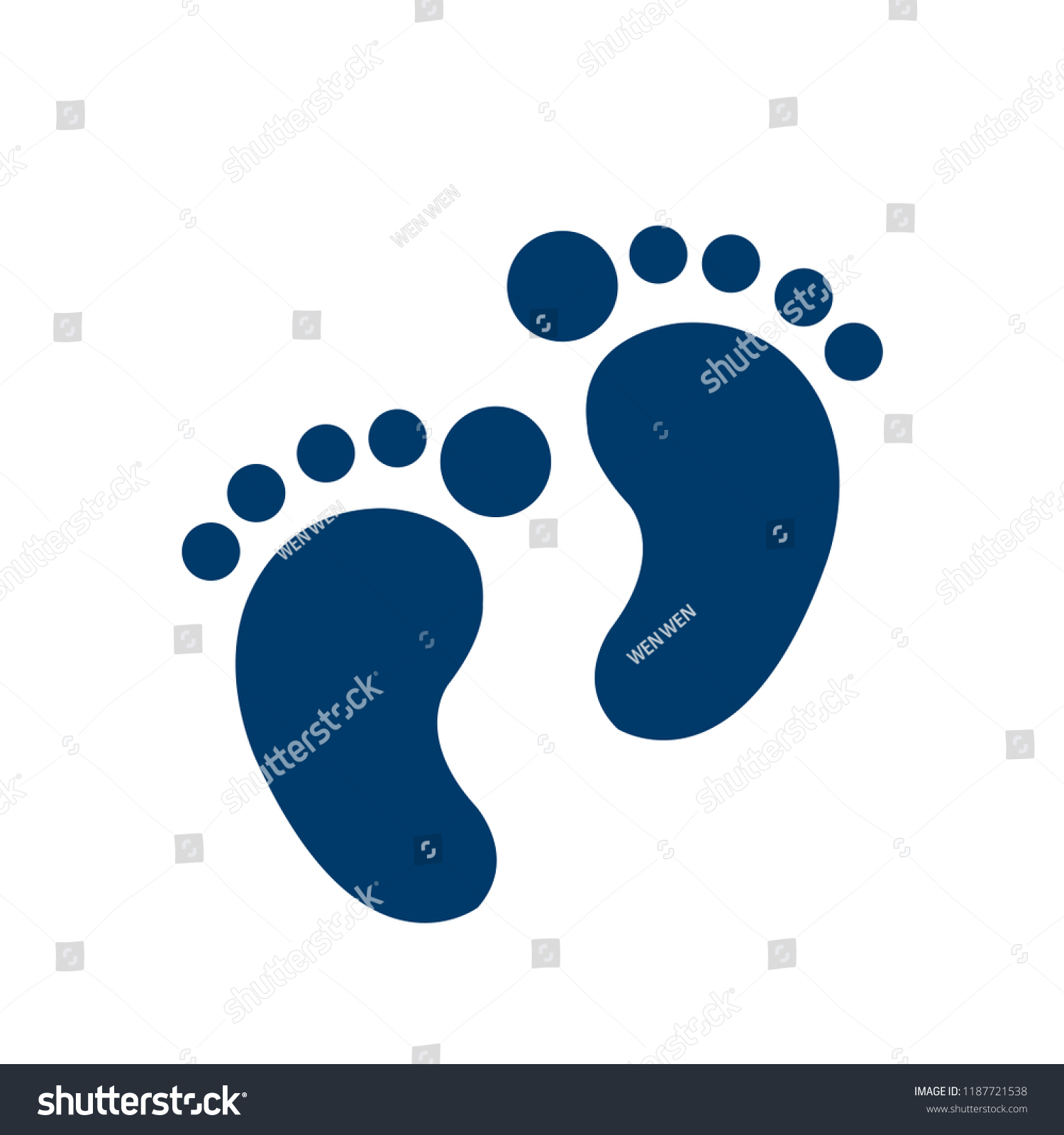 Footprint Symbol Vector Foot Print Illustration Stock Vector (Royalty ...