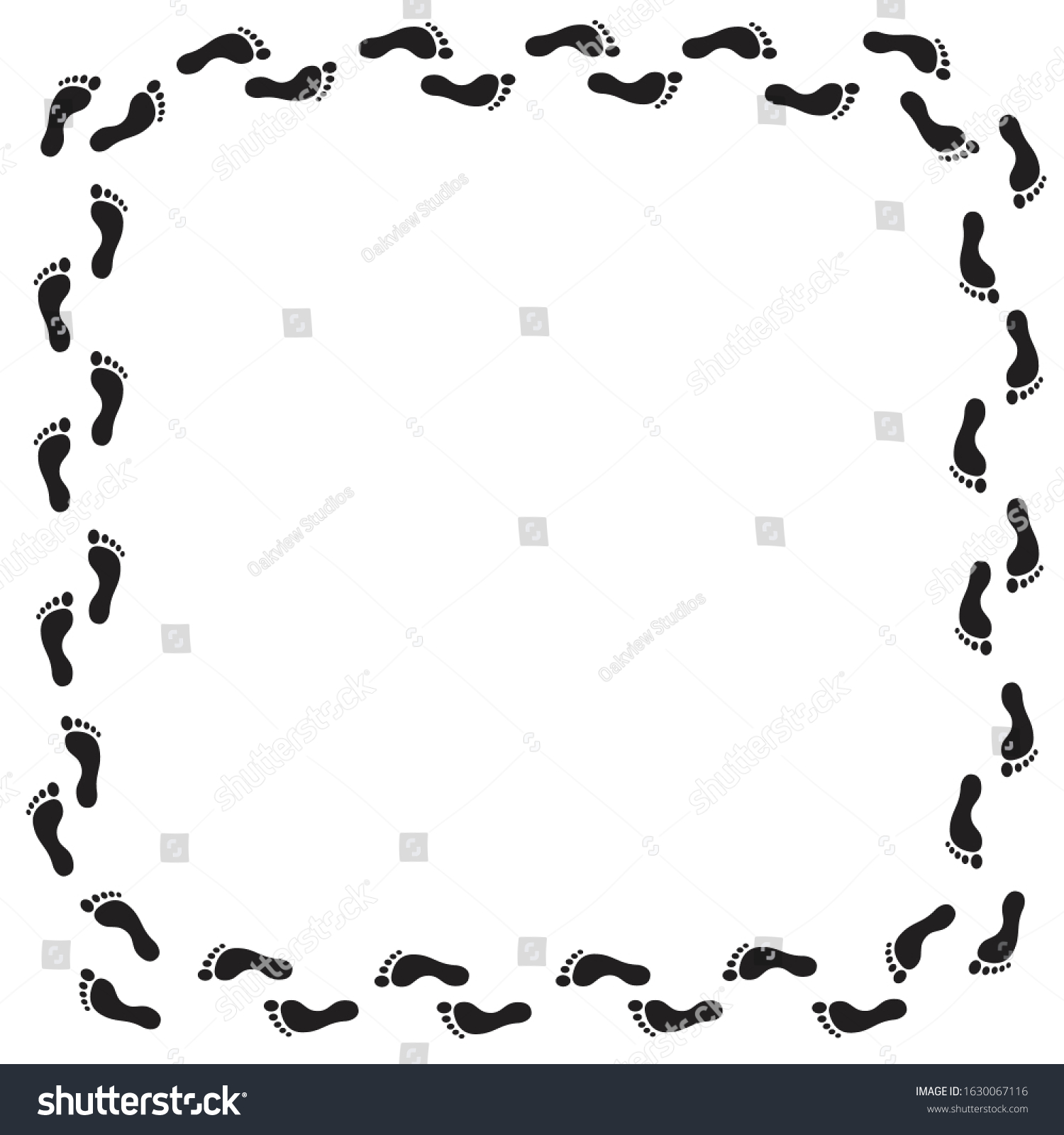 Footprints Consecutive Around Edge Frames Borders Stock Vector (Royalty ...