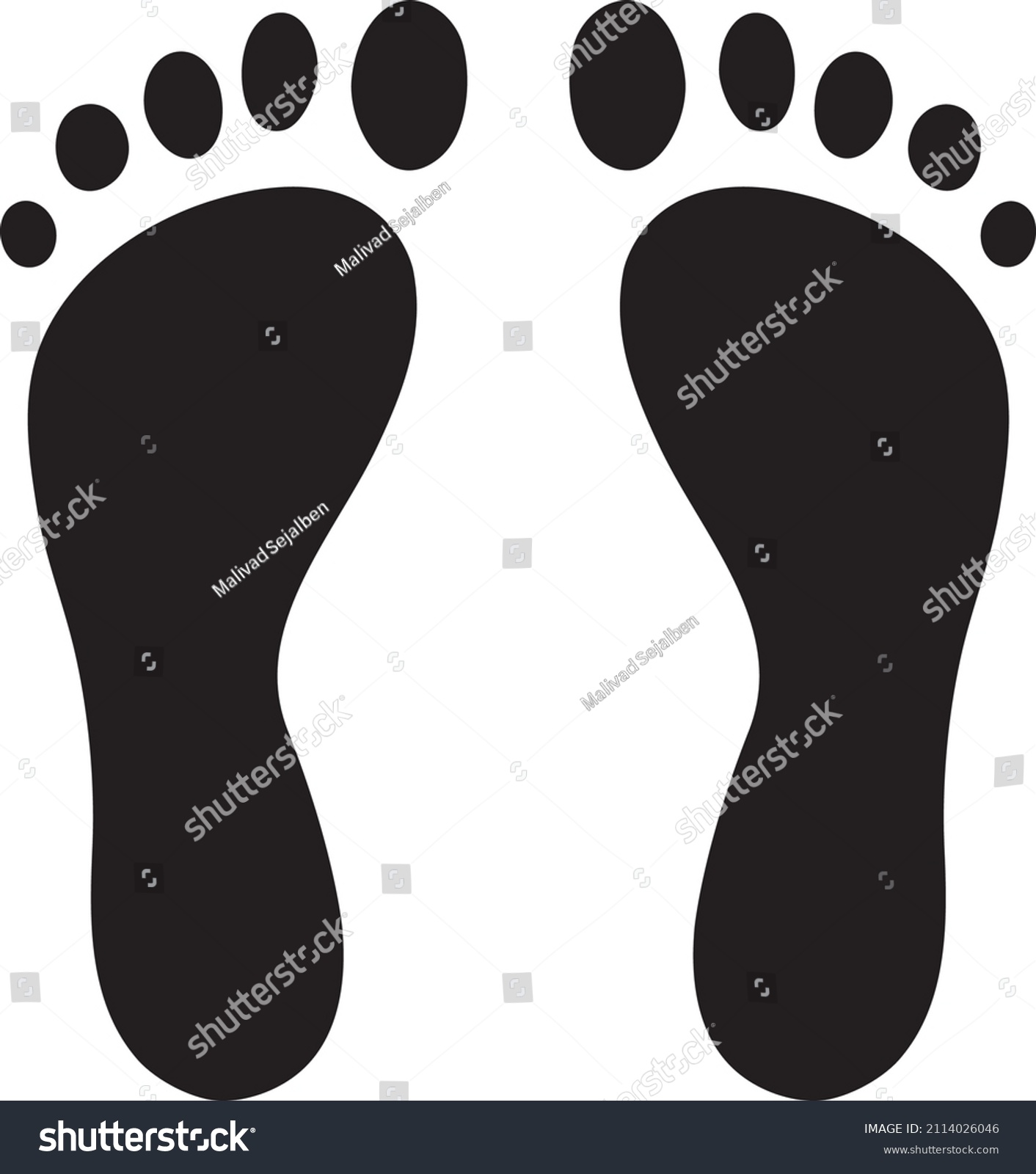 Footprints Human Silhouette Vector Isolated On Stock Vector (Royalty ...