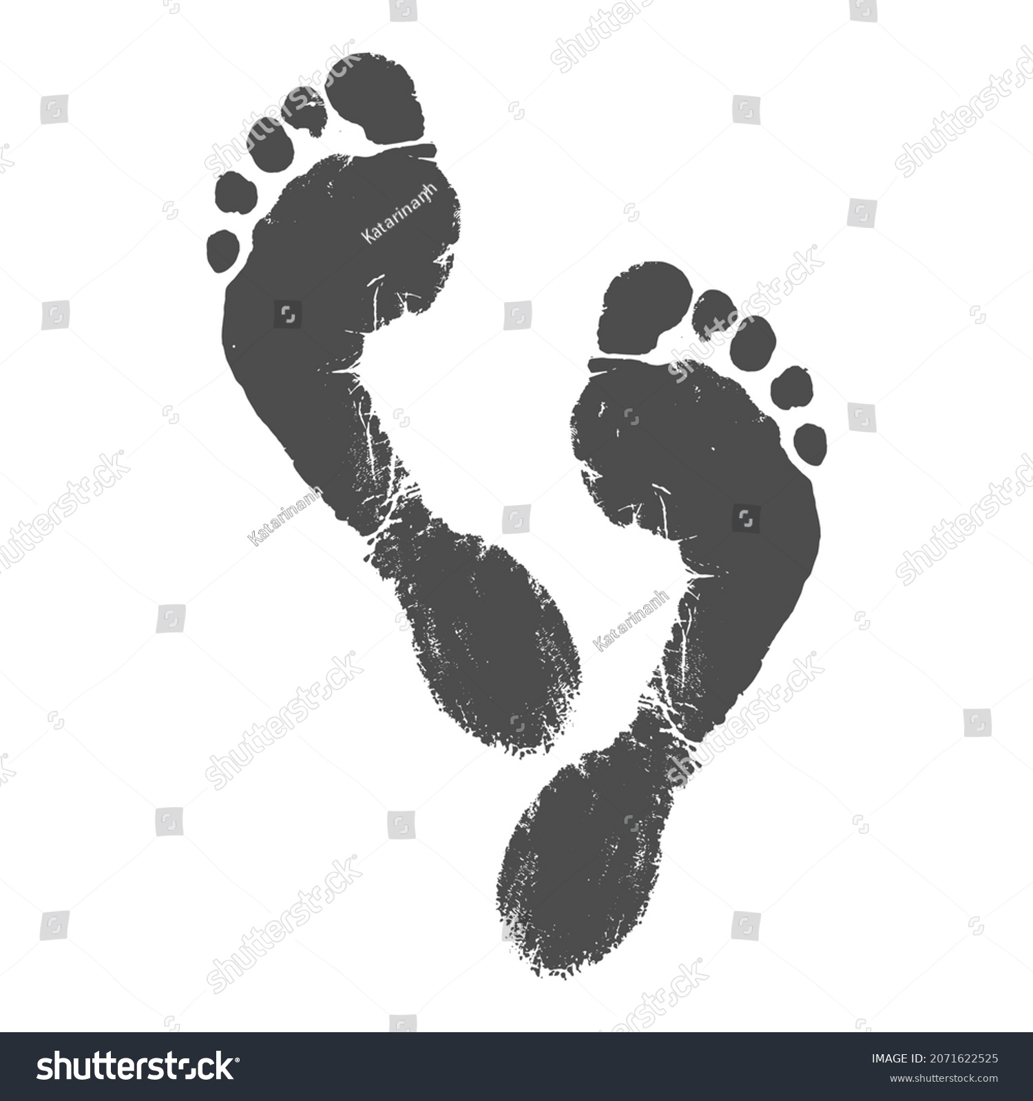 Footprints Isolated On White Footprints Gray Stock Vector (Royalty Free ...