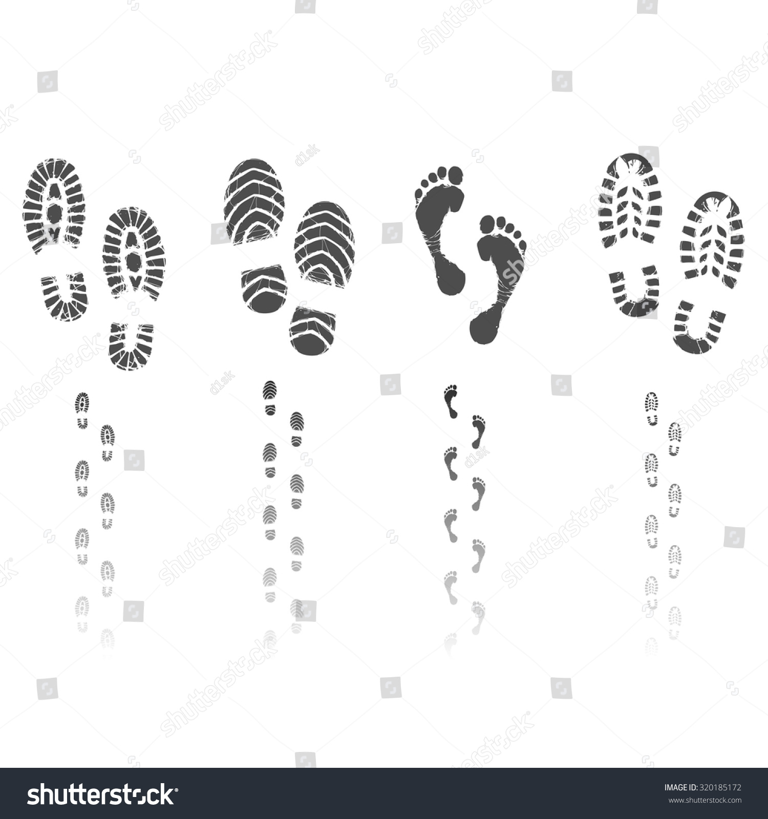 Footprints Set Stock Vector (Royalty Free) 320185172 | Shutterstock