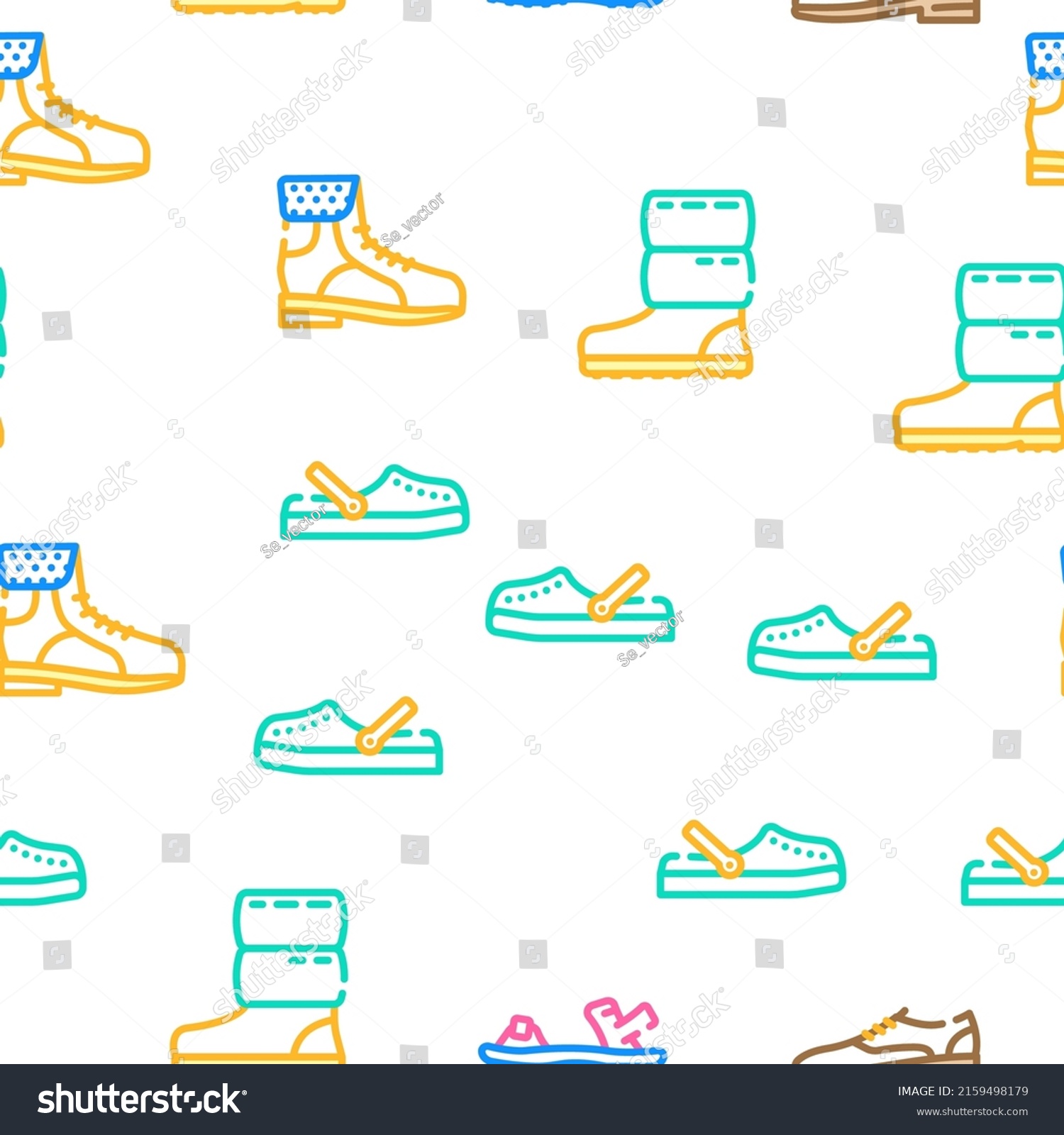 Footwear Fashionable Luxury Vector Seamless Pattern Stock Vector ...