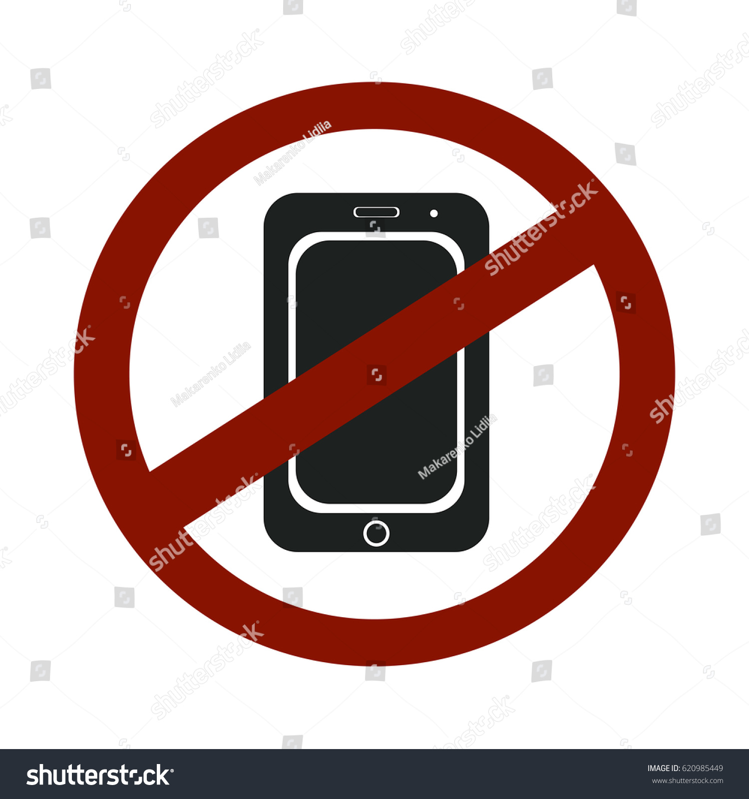 Forbidden Call Vector Icon Telephone Not Stock Vector (Royalty Free ...