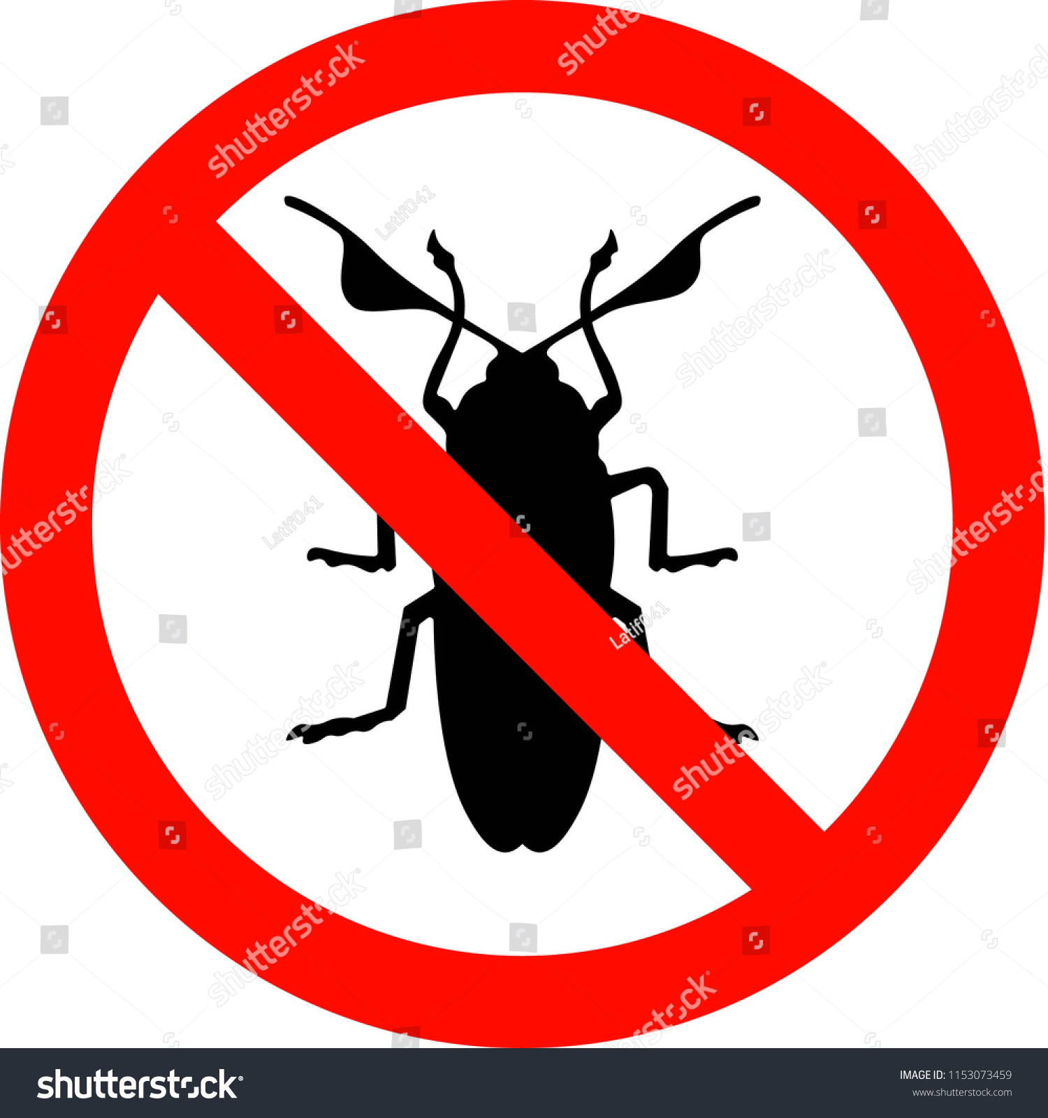 Forbidden Cockroach Insect Icon Vector Stock Vector (Royalty Free ...