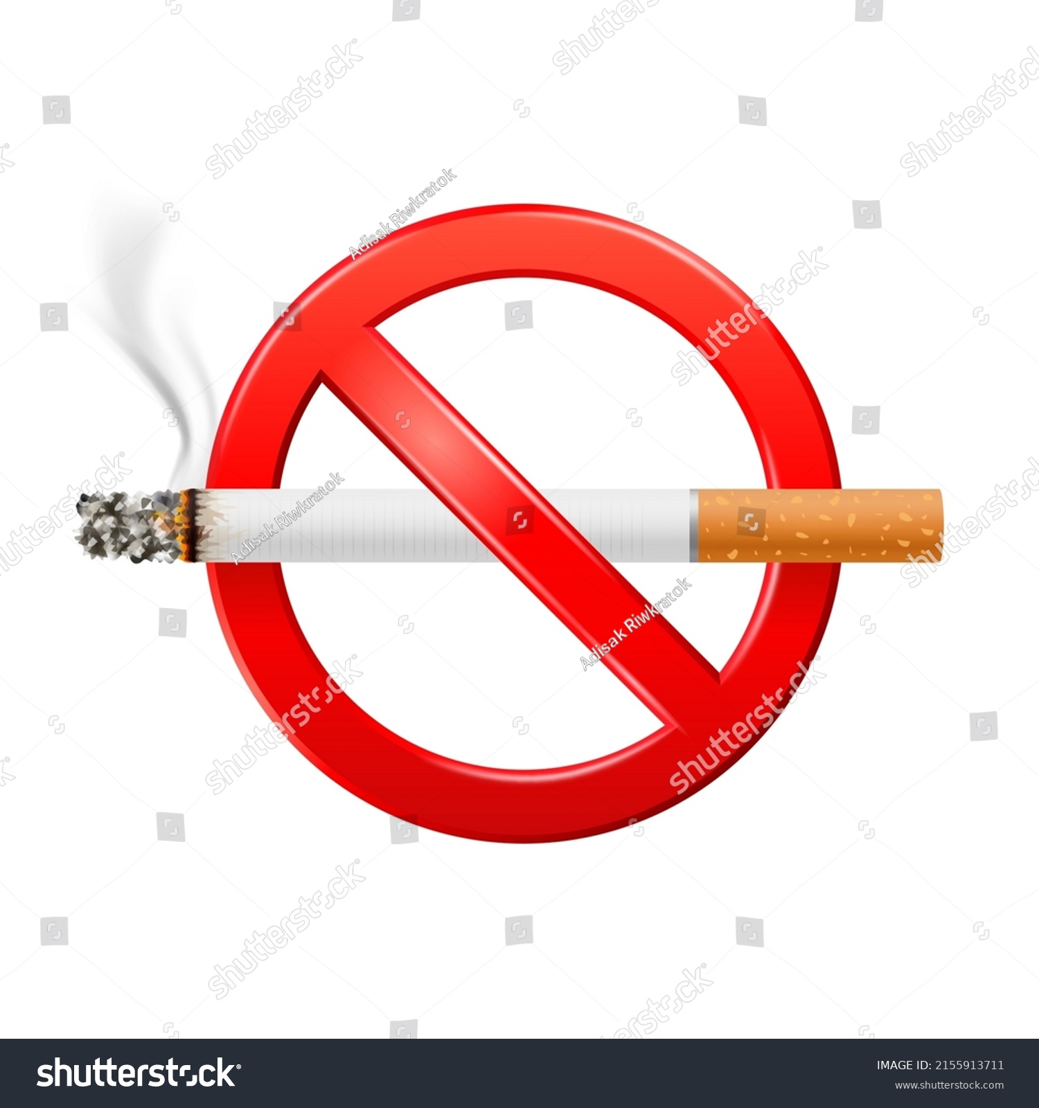 Forbidden No Smoking Red Sign Isolated Stock Vector (Royalty Free ...