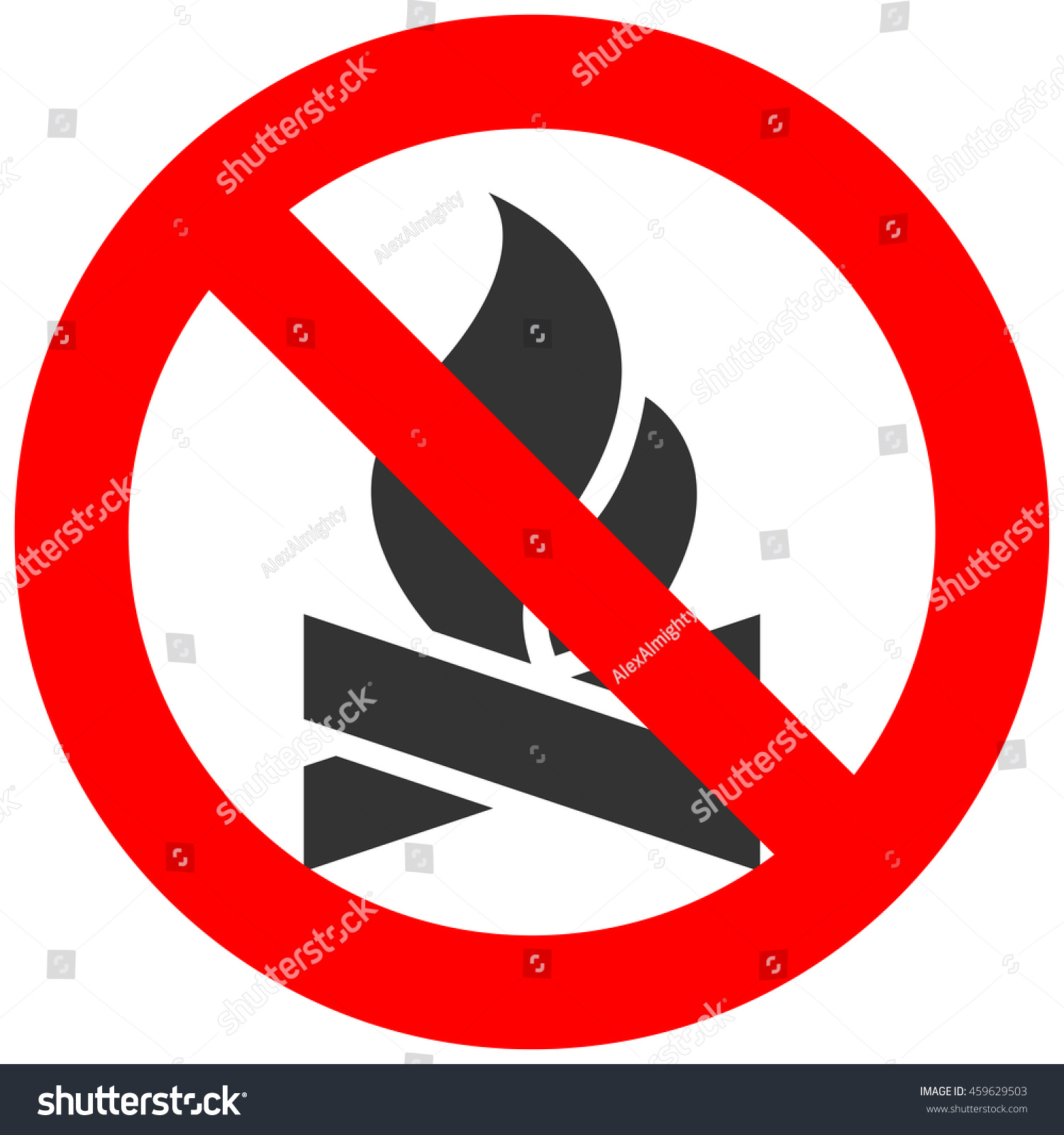 Forbidden Sign Bonfire Icon Isolated On Stock Vector 459629503 ...