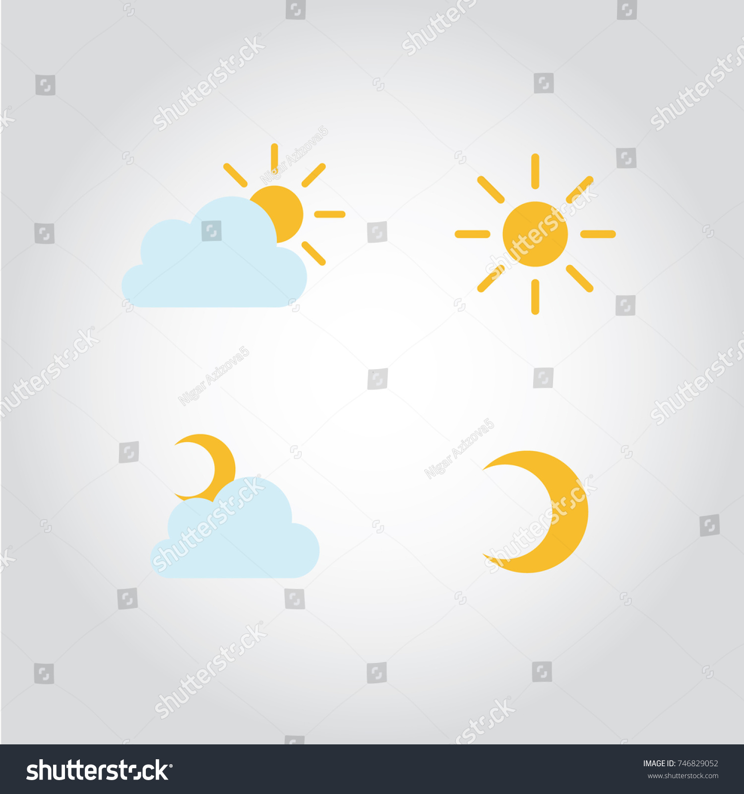 Forecast Icon Set Vector Stock Vector (Royalty Free) 746829052 ...
