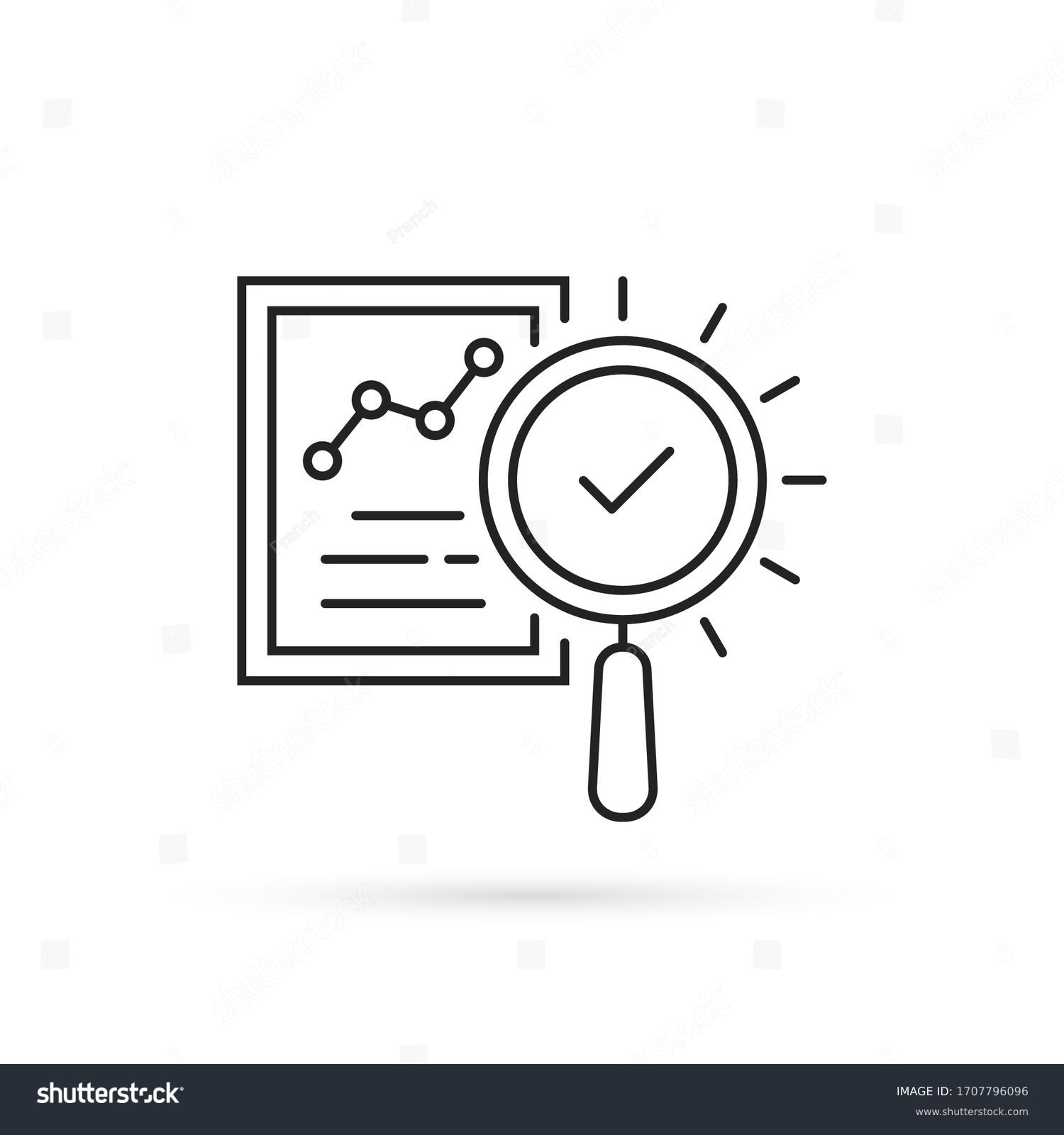 SVG of forecasting icon like legal compliance. flat thin stroke trend analitics or assesment logotype graphic design isolated on white. concept of search focus in statement and examine or performance success svg