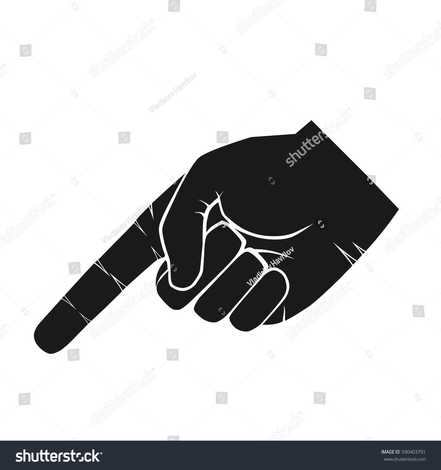 Forefinger Pointing Hand Vector Icon Silhouette: เวกเตอร์สต็อก (ปลอดค่า