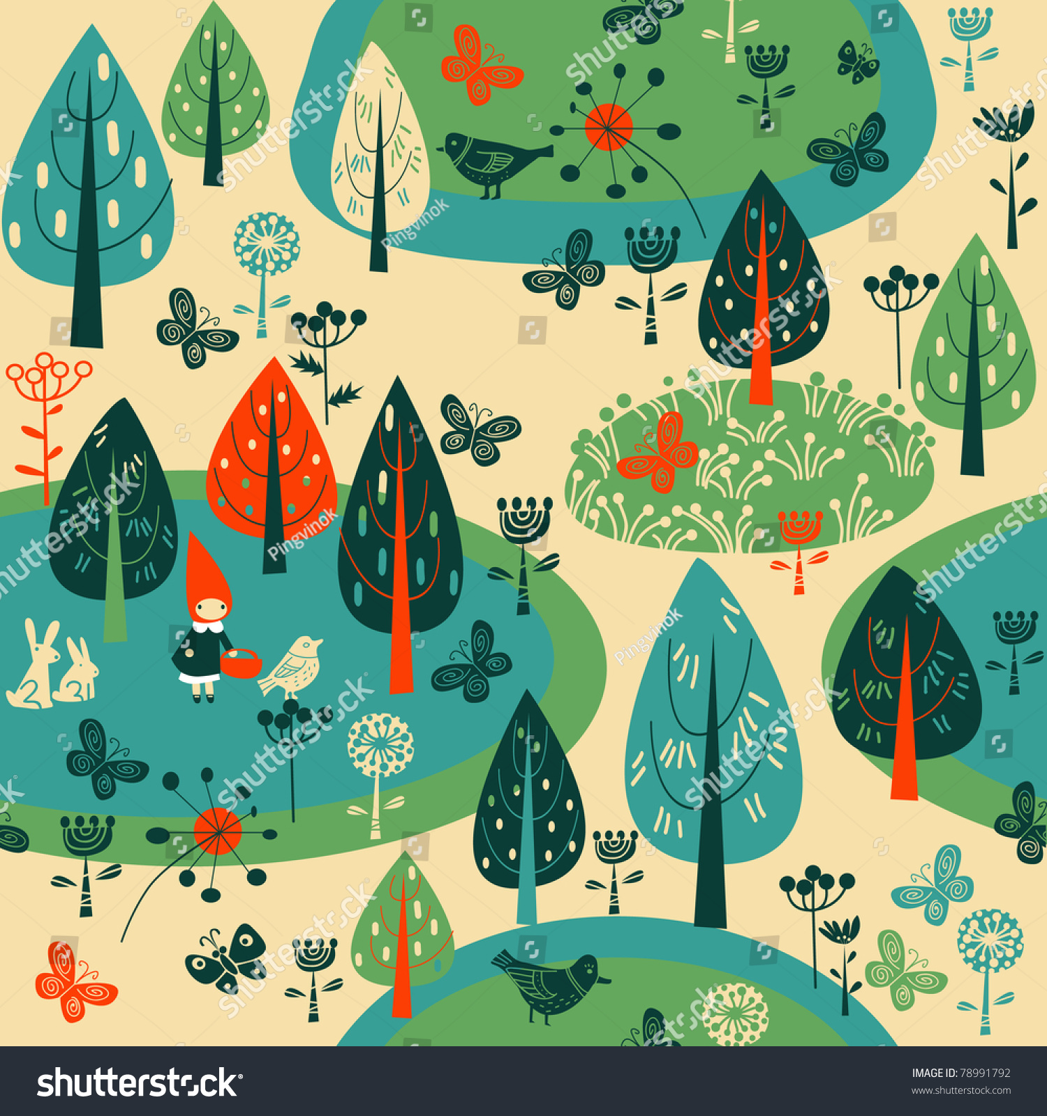 Forest Girl Stock Vector (Royalty Free) 78991792 | Shutterstock