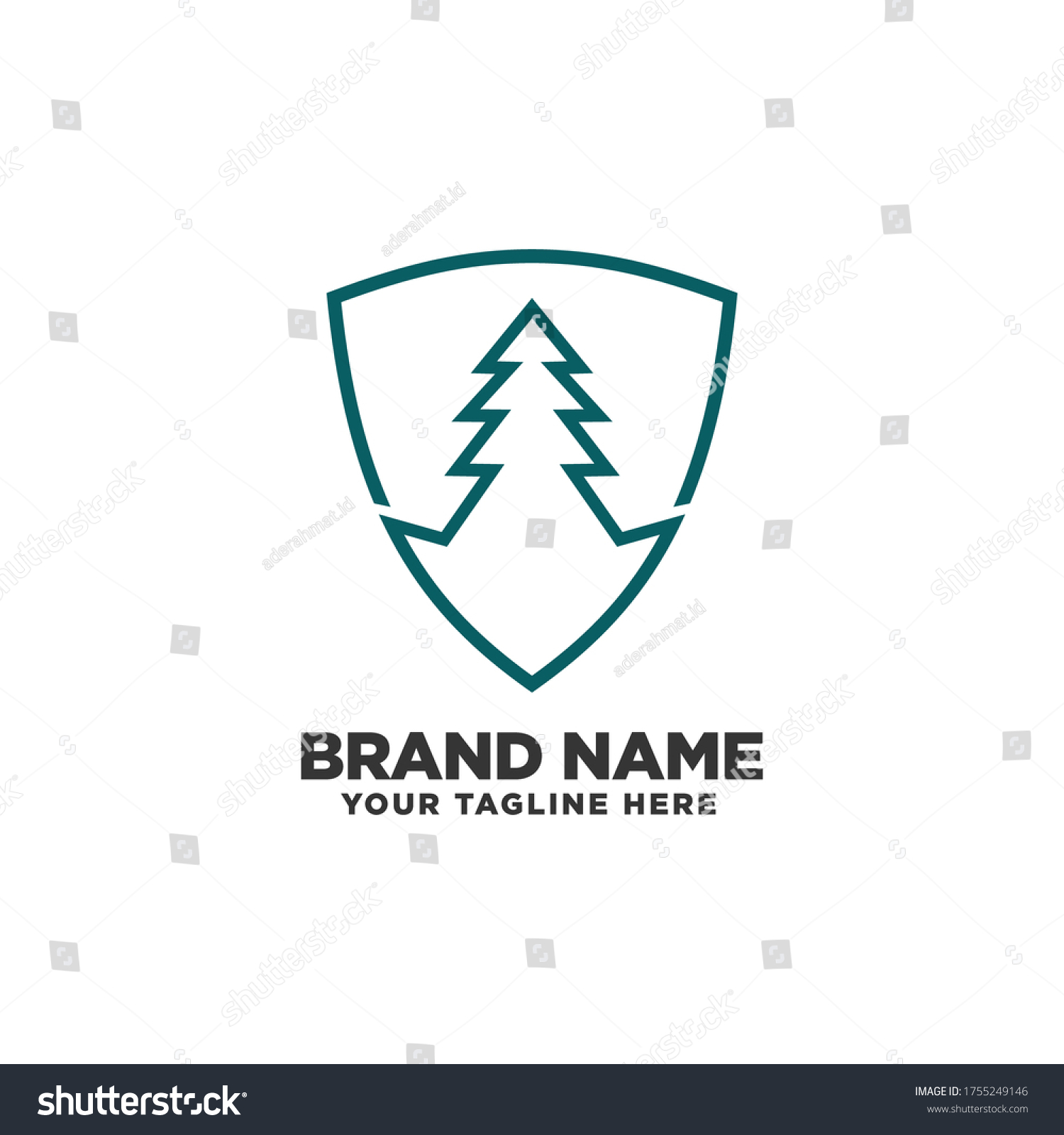 Forest Conserve Logo Design Shield Forest Stock Vector (Royalty Free ...