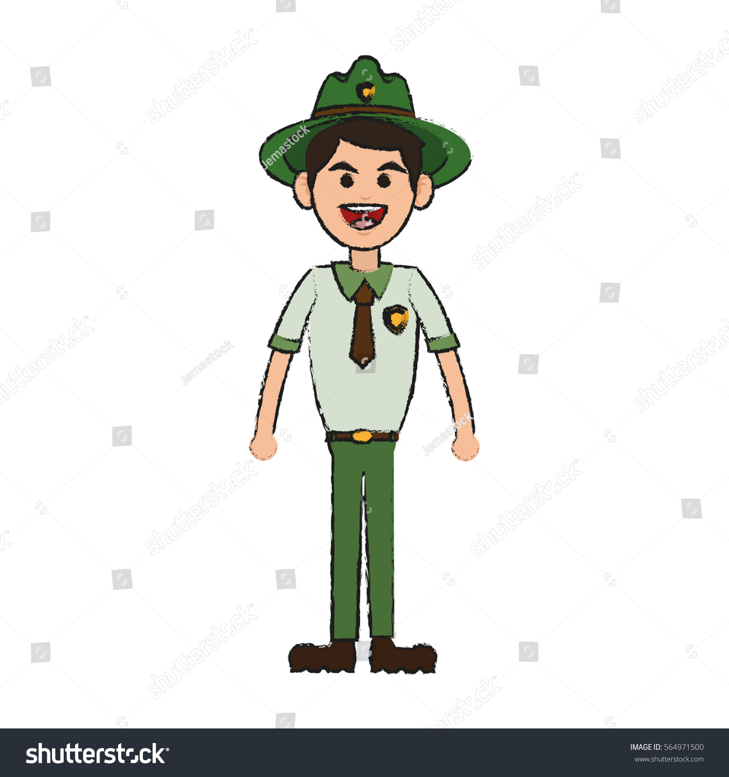 Forest Ranger Icon Stock Vector (Royalty Free) 564971500 | Shutterstock