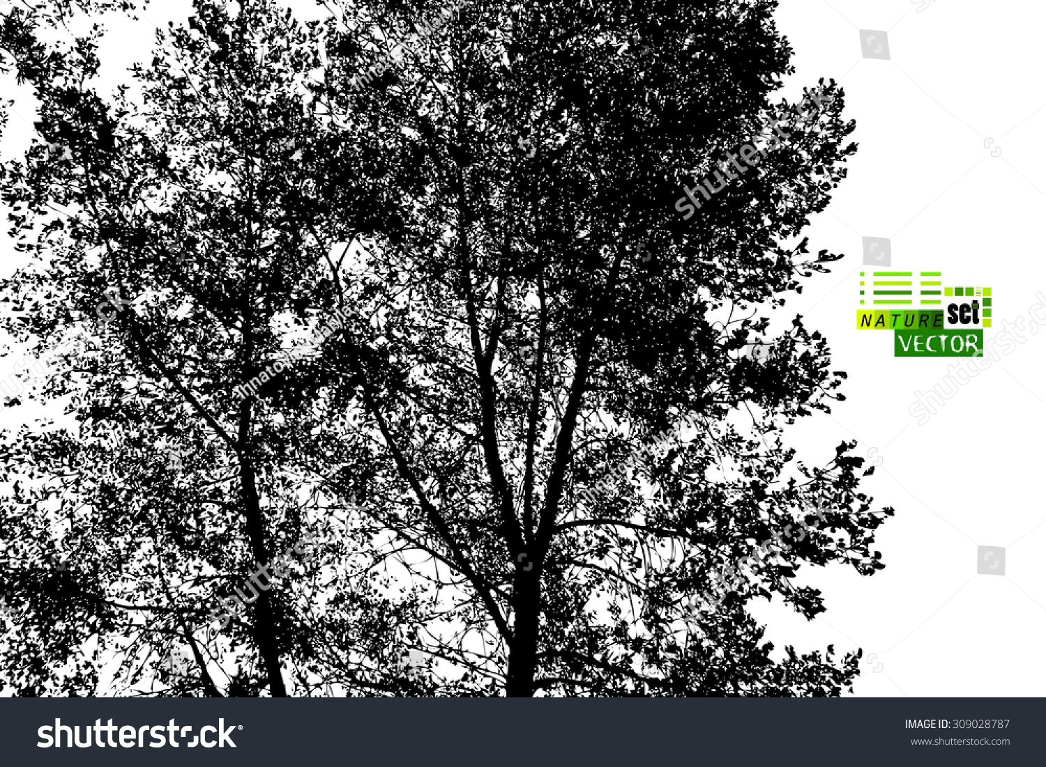 Forest Trees Silhouette Vector Stock Vector 309028787 - Shutterstock