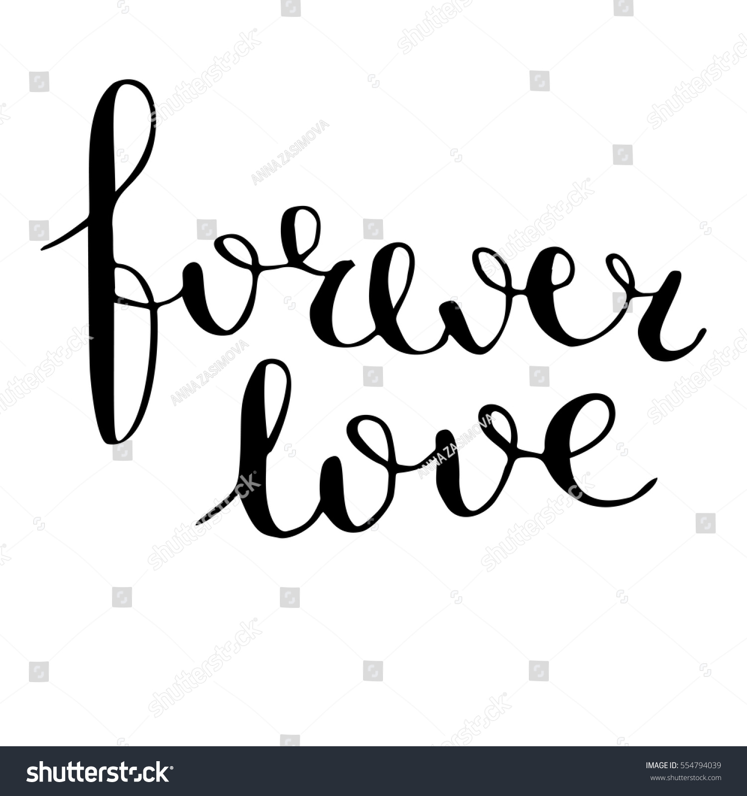 love text calligraphy Drawn Calligraphy Text Stock Hand Love Vector Forever