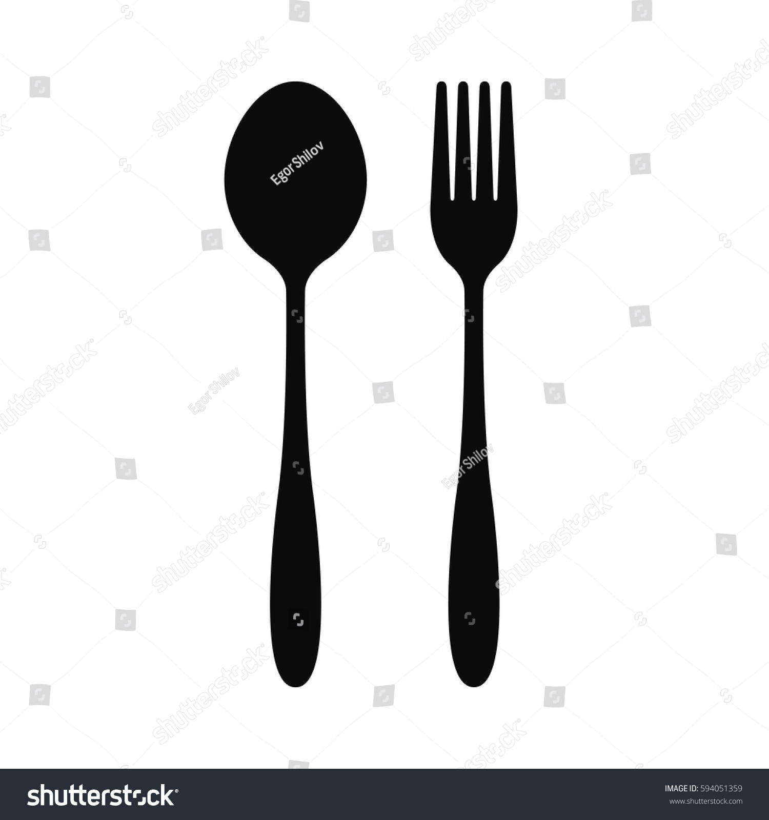 fork and spoon icon vector | EZ Canvas