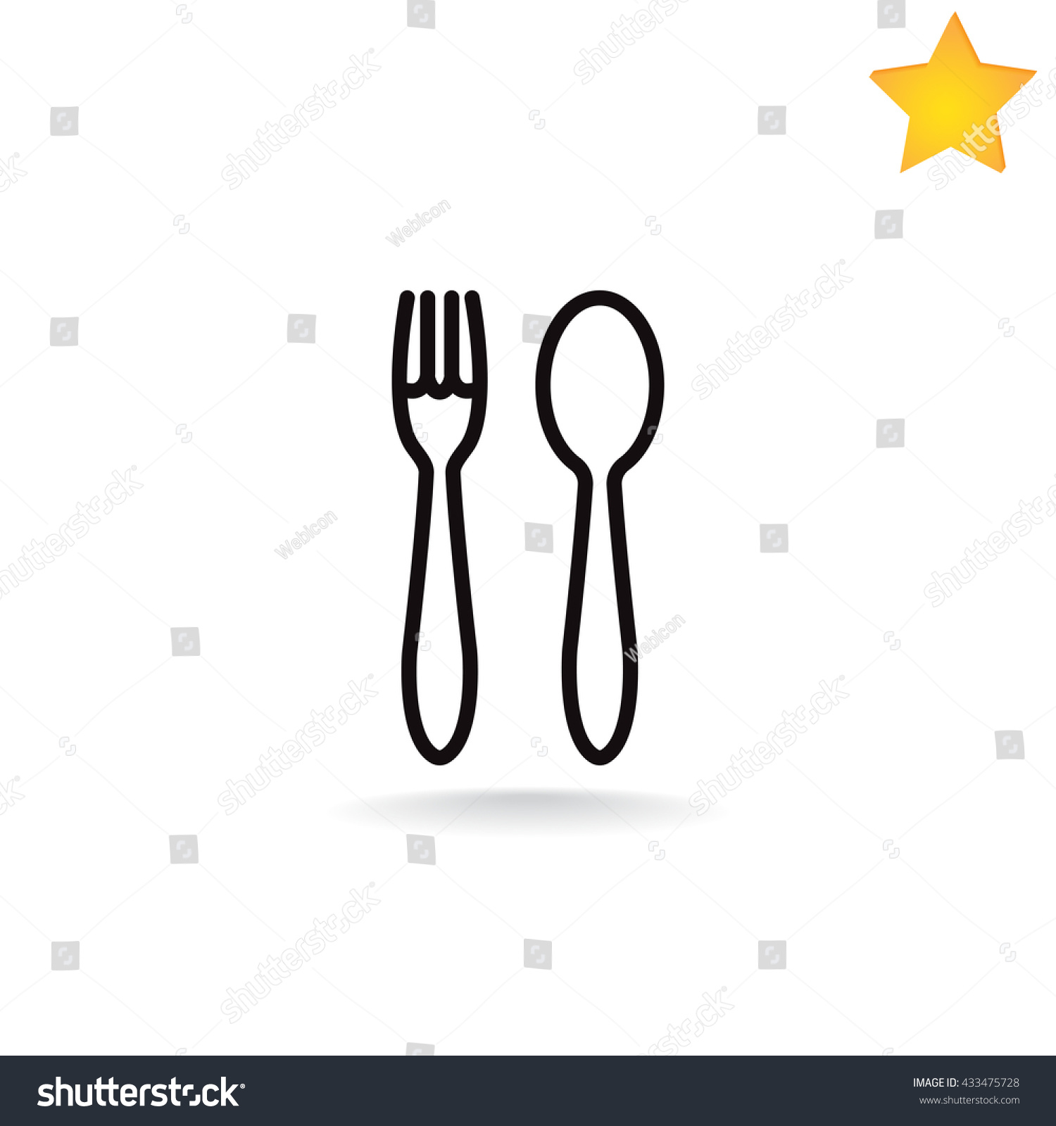 Fork Spoon Icon Stock Vector 433475728 - Shutterstock