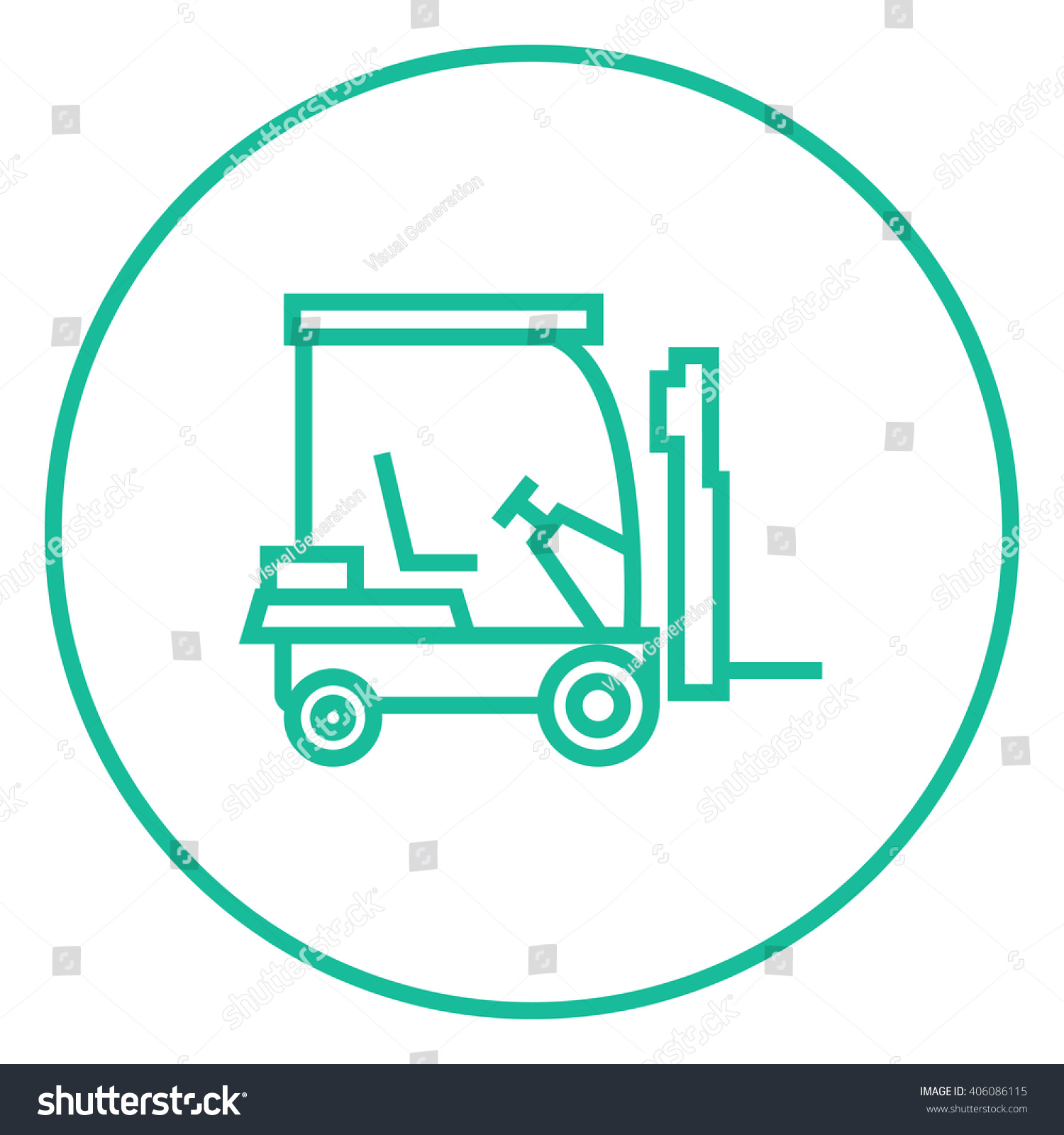 Forklift Line Icon Stock Vector (Royalty Free) 406086115 Shutterstock