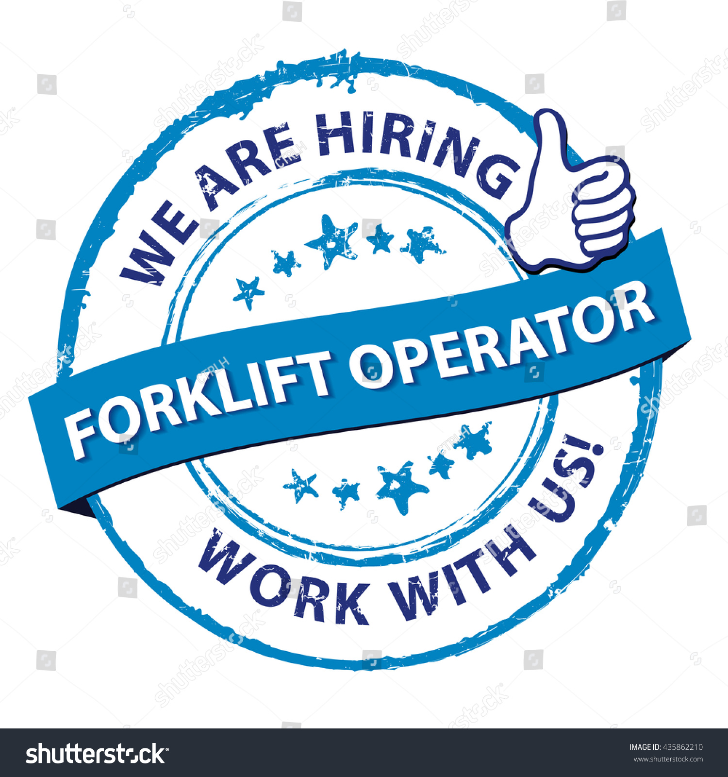 Forklift Operator Hiring Apply Now Blue Stock Vector Royalty Free 435862210