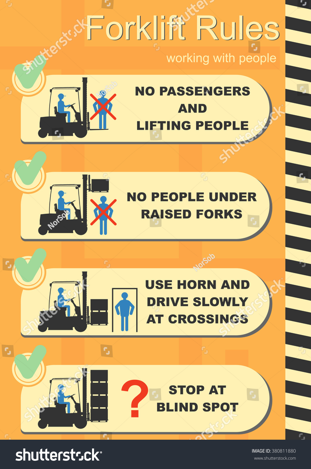 safety accident tips Rules Stock Vector Forklift Easy Edit Vector Safety