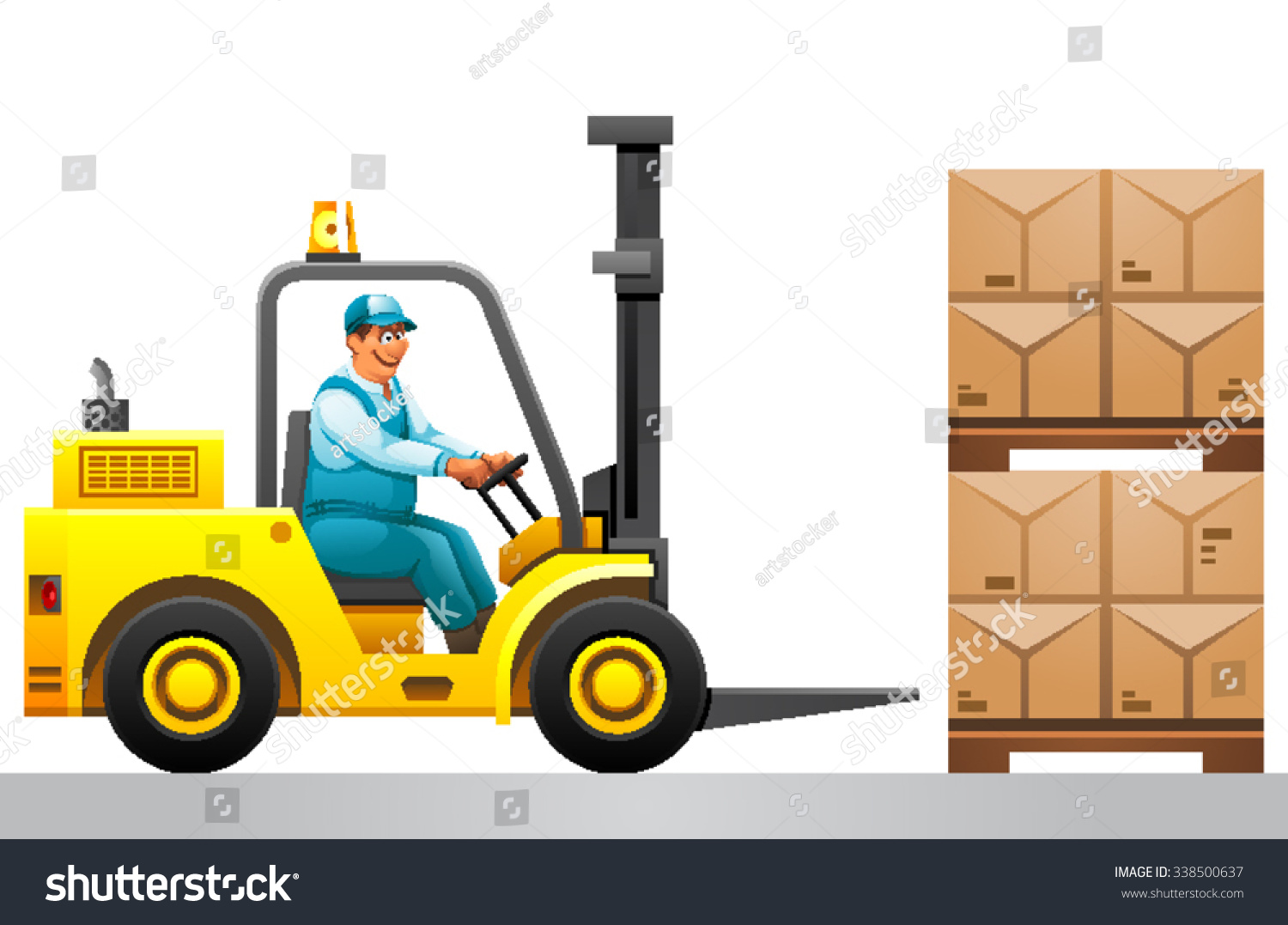 Forklift Truck Boxes On Pallet Cargoforklift Stock Vector (royalty Free 