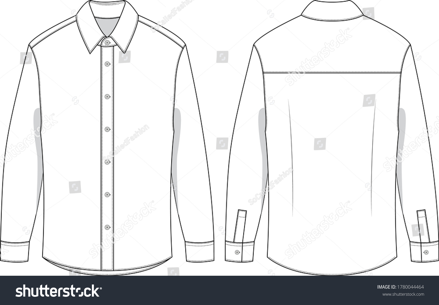Formal Fitted Shirt Svg Vector Cad Stock Vector (Royalty Free ...